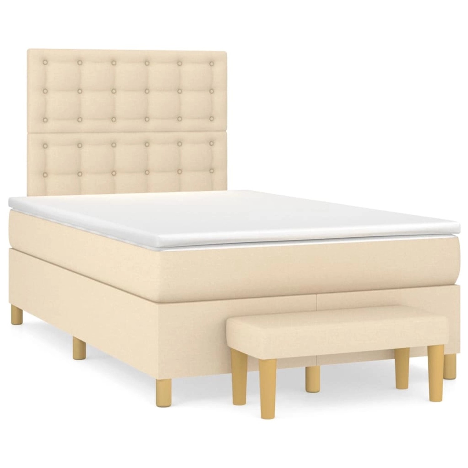 vidaXL Boxspringbett mit Matratze Creme 120x200 cm Stoff1370878 vidaXL Boxspringbett mit Matratze Creme 120x200 cm Stoff1370878 von VIDAXL