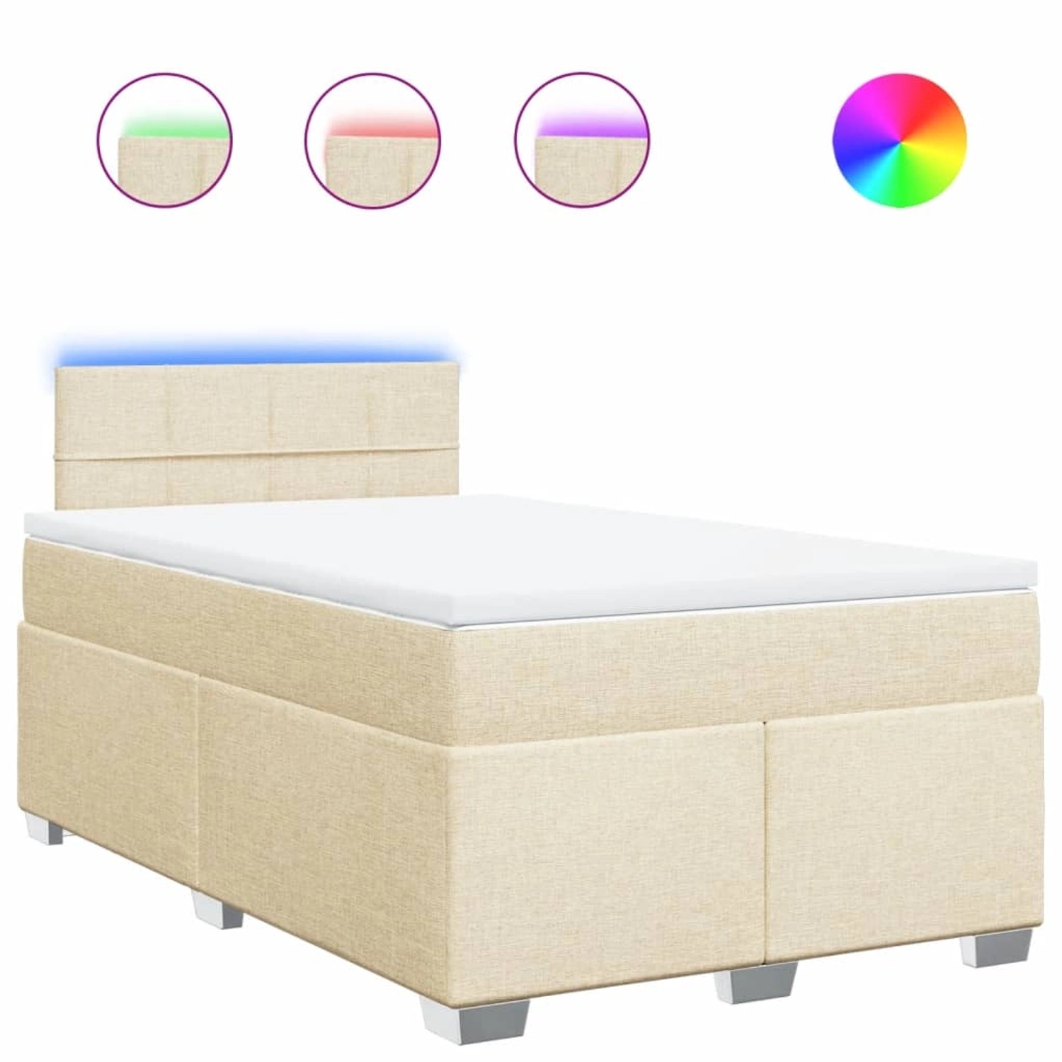 vidaXL Boxspringbett mit Matratze Creme 120x200 cm Stoff2097847 vidaXL Boxspringbett mit Matratze Creme 120x200 cm Stoff2097847 von VIDAXL