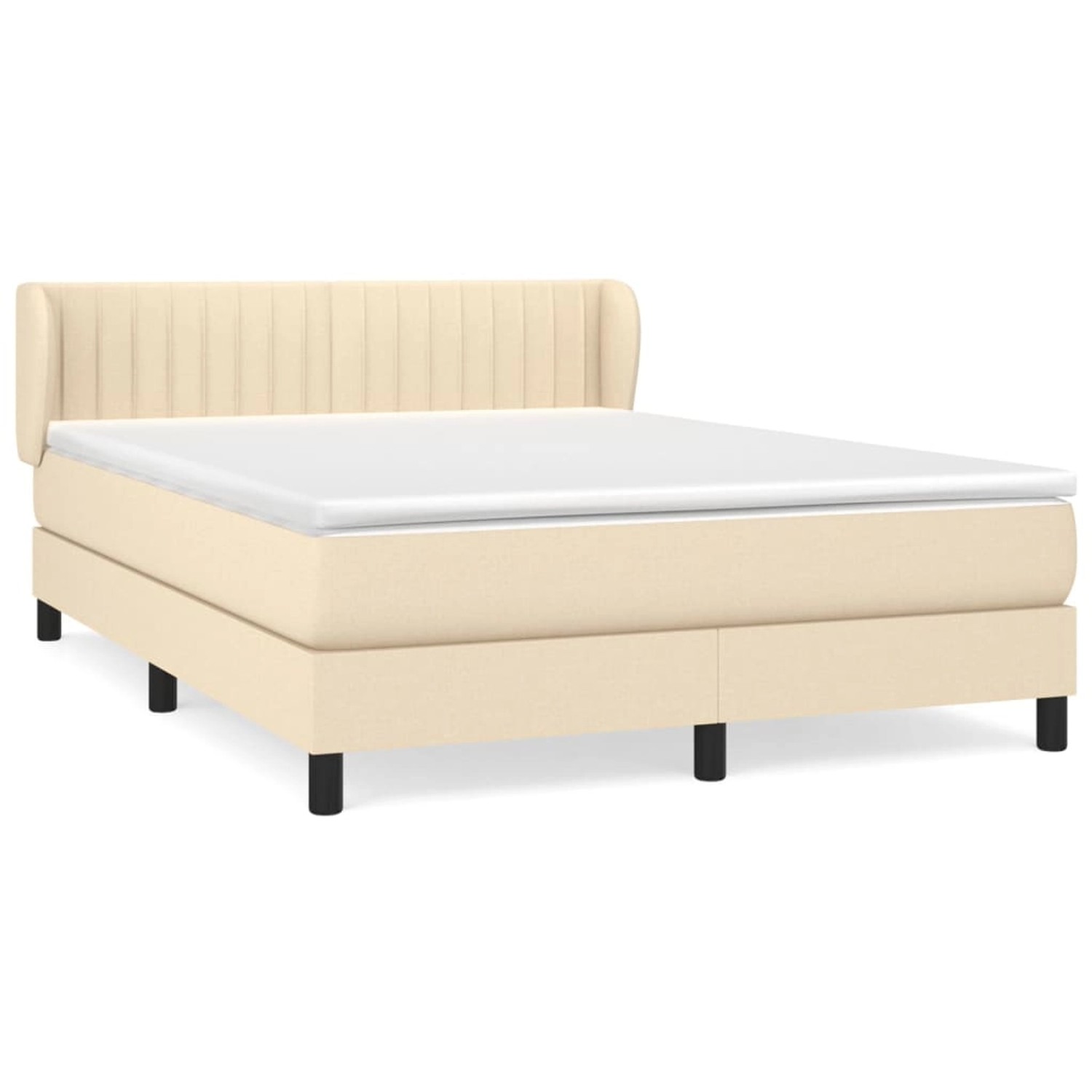 vidaXL Boxspringbett mit Matratze Creme 140x190 cm Stoff 3126402 vidaXL Boxspringbett mit Matratze Creme 140x190 cm Stoff 3126402 von VIDAXL