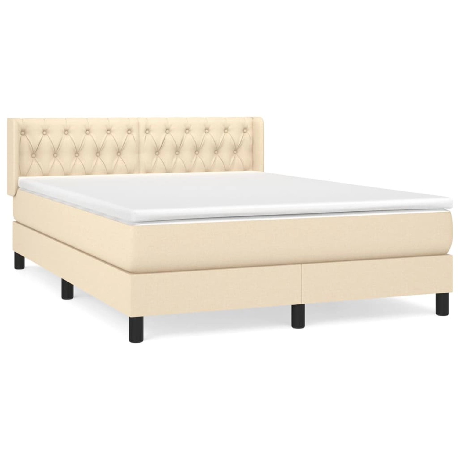 vidaXL Boxspringbett mit Matratze Creme 140x190 cm Stoff 3129950 vidaXL Boxspringbett mit Matratze Creme 140x190 cm Stoff 3129950 von VIDAXL