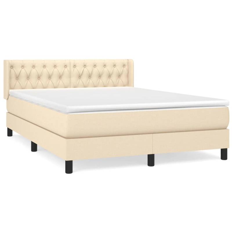 vidaXL Boxspringbett mit Matratze Creme 140x190 cm Stoff 3129950 vidaXL Boxspringbett mit Matratze Creme 140x190 cm Stoff 3129950 von VIDAXL