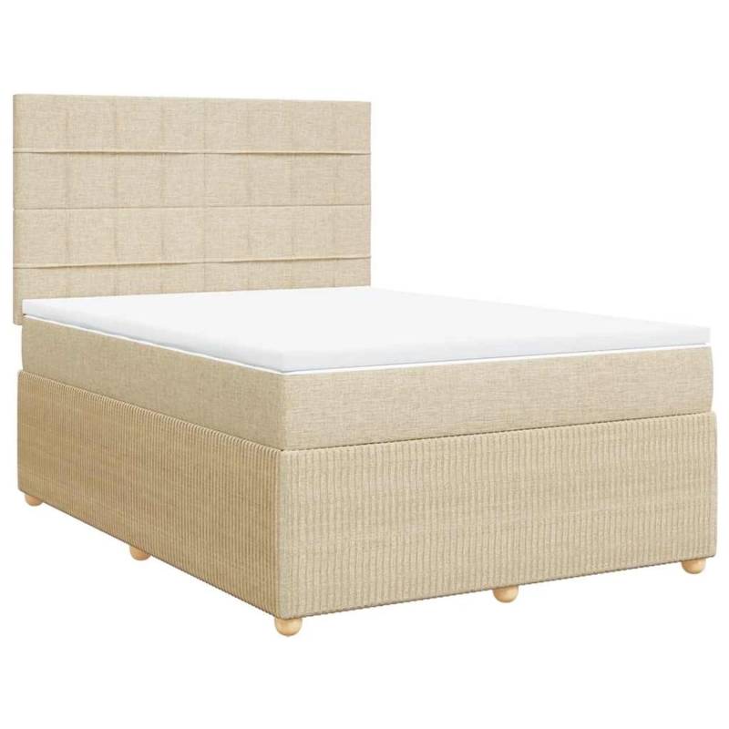 vidaXL Boxspringbett mit Matratze Creme 140x190 cm Stoff 3292056 vidaXL Boxspringbett mit Matratze Creme 140x190 cm Stoff 3292056 von VIDAXL