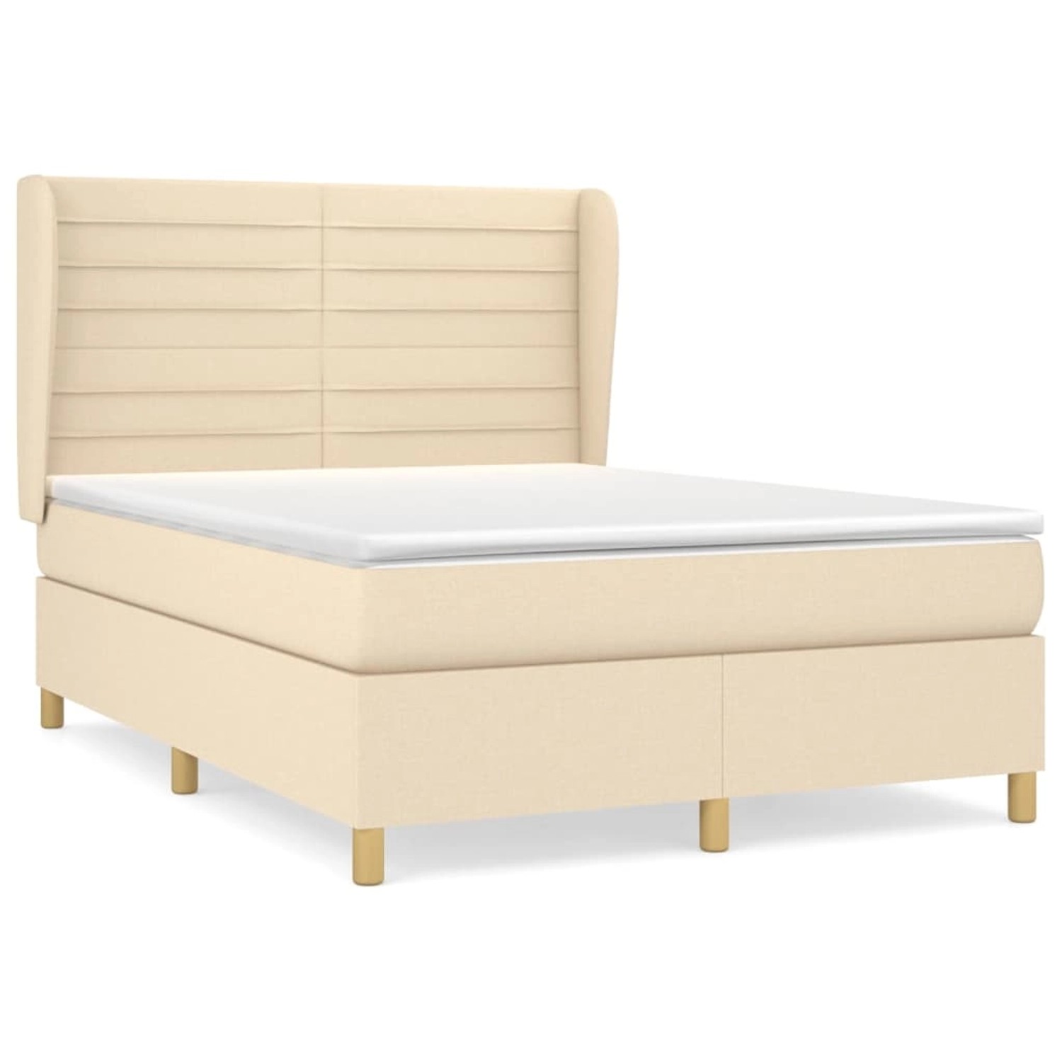 vidaXL Boxspringbett mit Matratze Creme 140x190 cm Stoff1372638 vidaXL Boxspringbett mit Matratze Creme 140x190 cm Stoff1372638 von VIDAXL