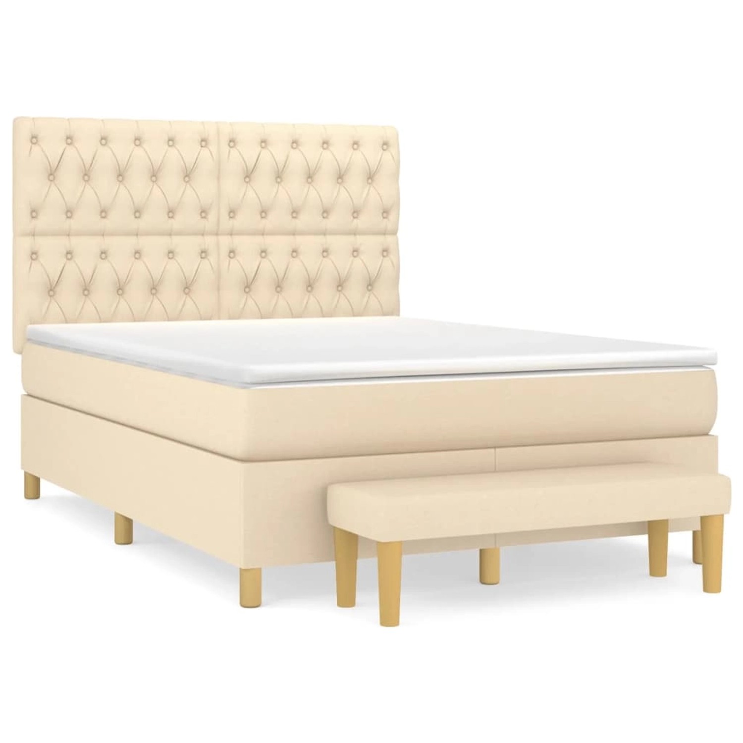 vidaXL Boxspringbett mit Matratze Creme 140x190 cm Stoff1397132 vidaXL Boxspringbett mit Matratze Creme 140x190 cm Stoff1397132 von VIDAXL