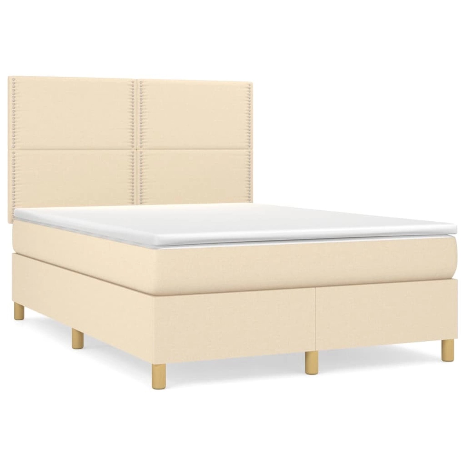 vidaXL Boxspringbett mit Matratze Creme 140x190 cm Stoff1397236 vidaXL Boxspringbett mit Matratze Creme 140x190 cm Stoff1397236 von VIDAXL
