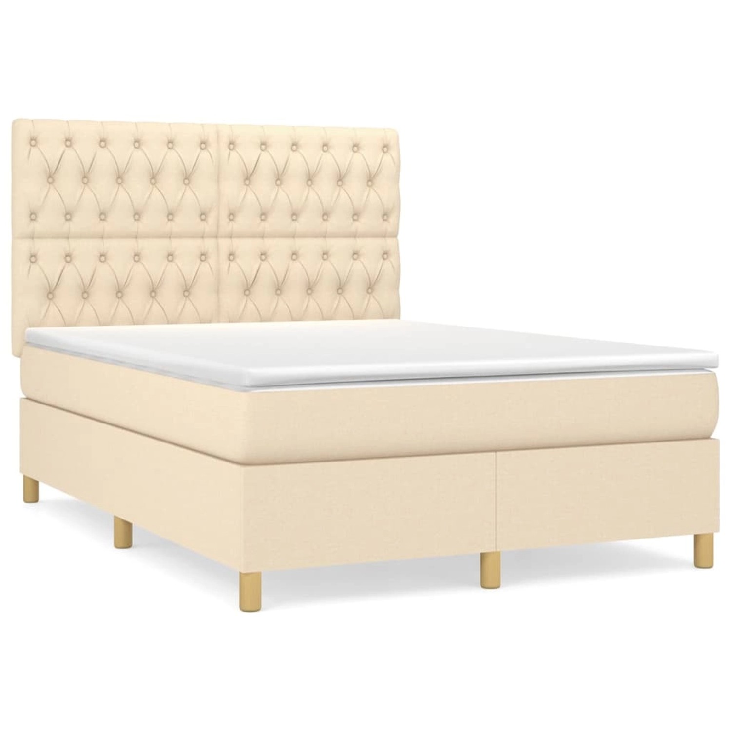 vidaXL Boxspringbett mit Matratze Creme 140x190 cm Stoff1397252 vidaXL Boxspringbett mit Matratze Creme 140x190 cm Stoff1397252 von VIDAXL
