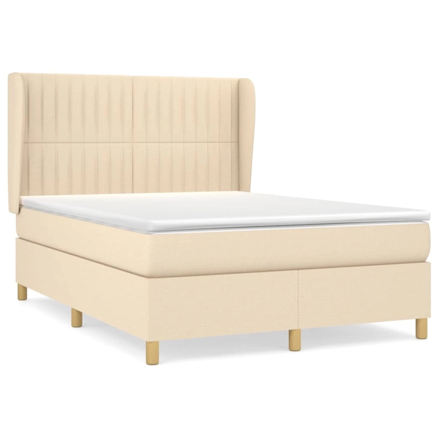 vidaXL Boxspringbett mit Matratze Creme 140x200 cm Stoff 3128690 vidaXL Boxspringbett mit Matratze Creme 140x200 cm Stoff 3128690 von VIDAXL