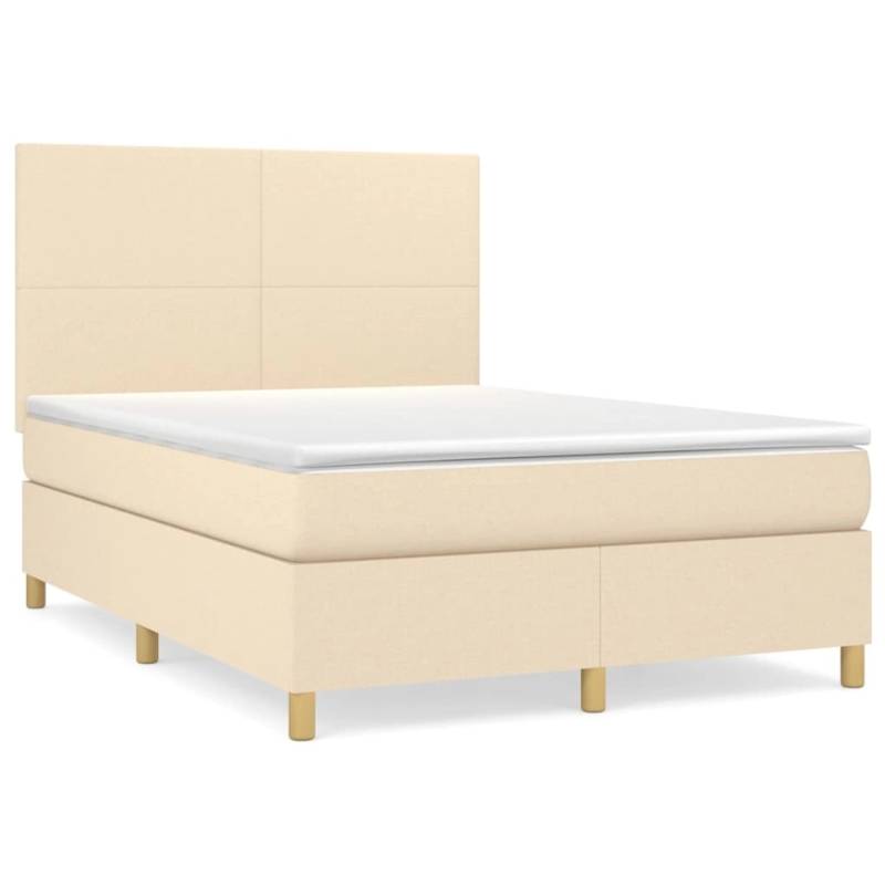 vidaXL Boxspringbett mit Matratze Creme 140x200 cm Stoff 3142182 vidaXL Boxspringbett mit Matratze Creme 140x200 cm Stoff 3142182 von VIDAXL