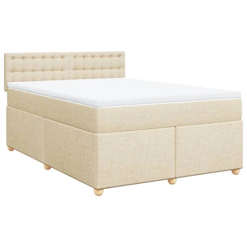 vidaXL Boxspringbett mit Matratze Creme 140x200 cm Stoff 3286722 vidaXL Boxspringbett mit Matratze Creme 140x200 cm Stoff 3286722 von VIDAXL