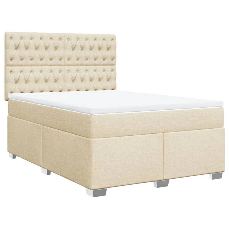 vidaXL Boxspringbett mit Matratze Creme 140x200 cm Stoff 3290523 vidaXL Boxspringbett mit Matratze Creme 140x200 cm Stoff 3290523 von VIDAXL