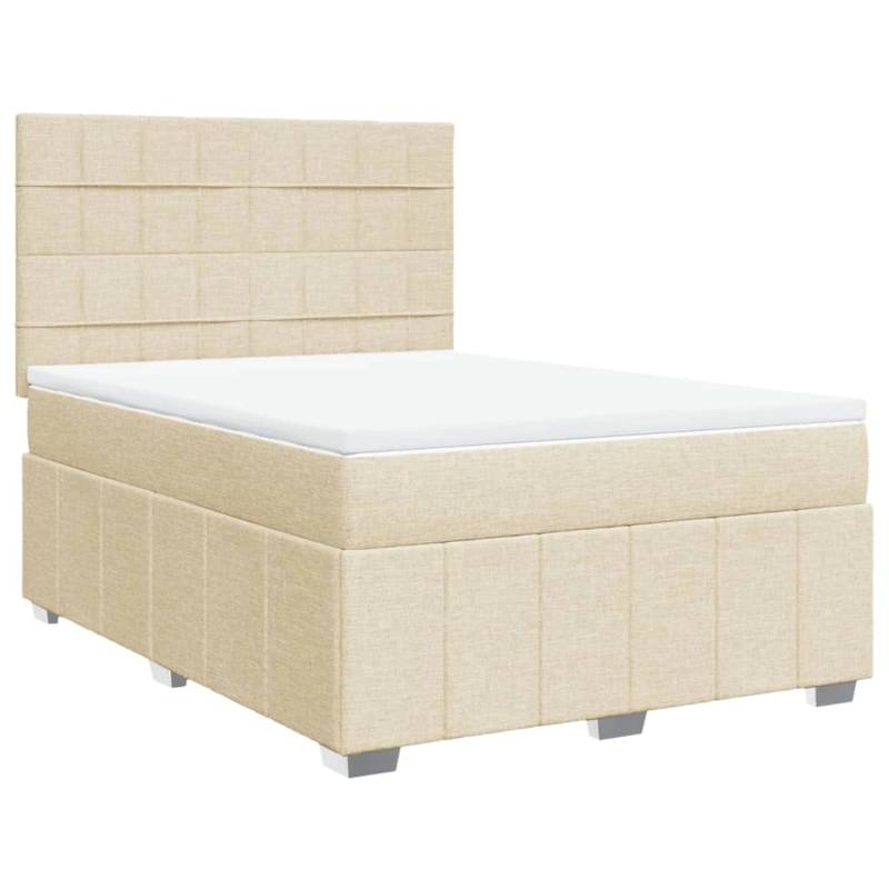 vidaXL Boxspringbett mit Matratze Creme 140x200 cm Stoff 3291696 vidaXL Boxspringbett mit Matratze Creme 140x200 cm Stoff 3291696 von VIDAXL