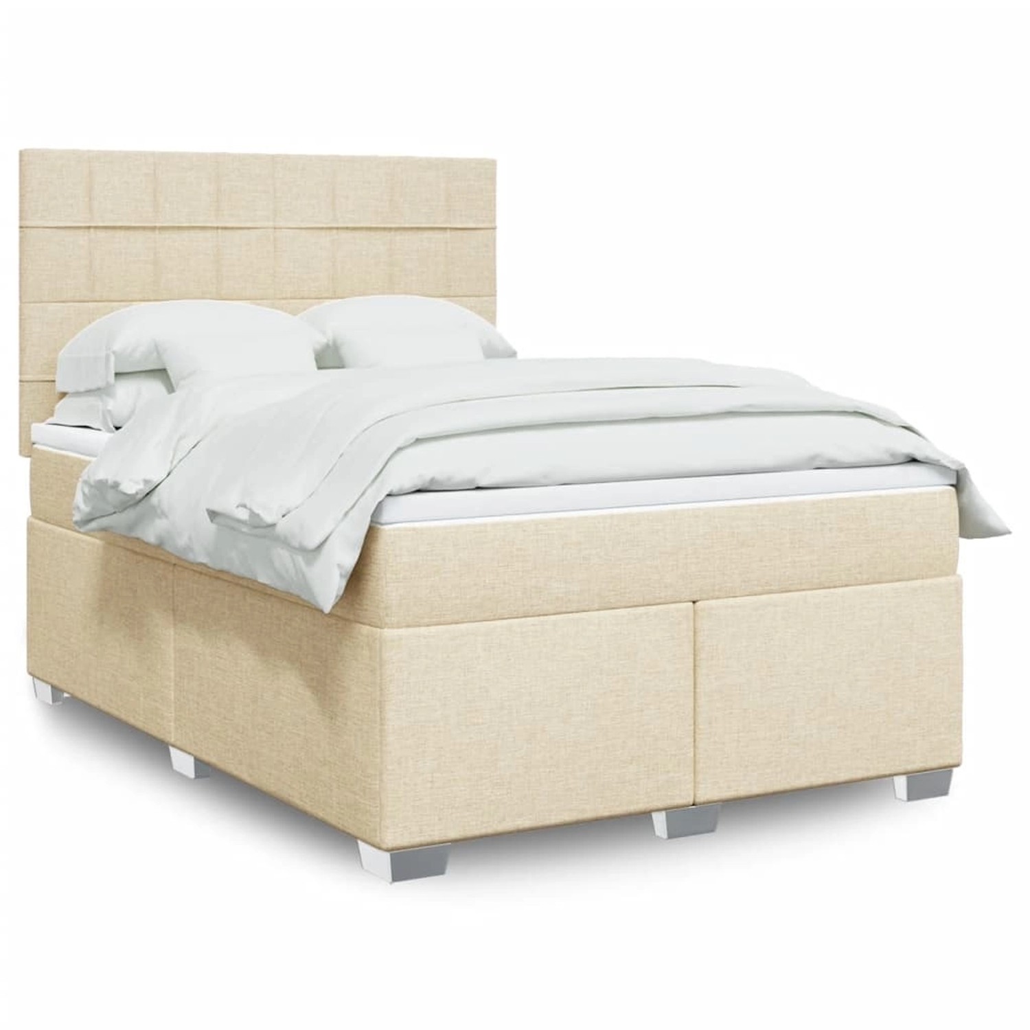 vidaXL Boxspringbett mit Matratze Creme 140x200 cm Stoff 3292816 vidaXL Boxspringbett mit Matratze Creme 140x200 cm Stoff 3292816 von VIDAXL