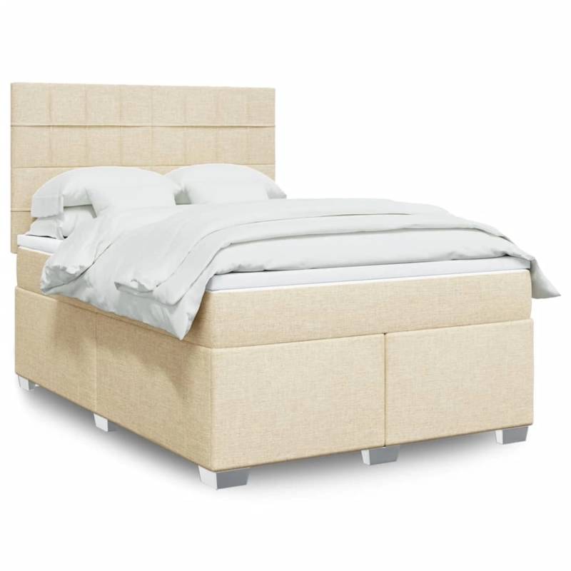 vidaXL Boxspringbett mit Matratze Creme 140x200 cm Stoff 3292816 vidaXL Boxspringbett mit Matratze Creme 140x200 cm Stoff 3292816 von VIDAXL