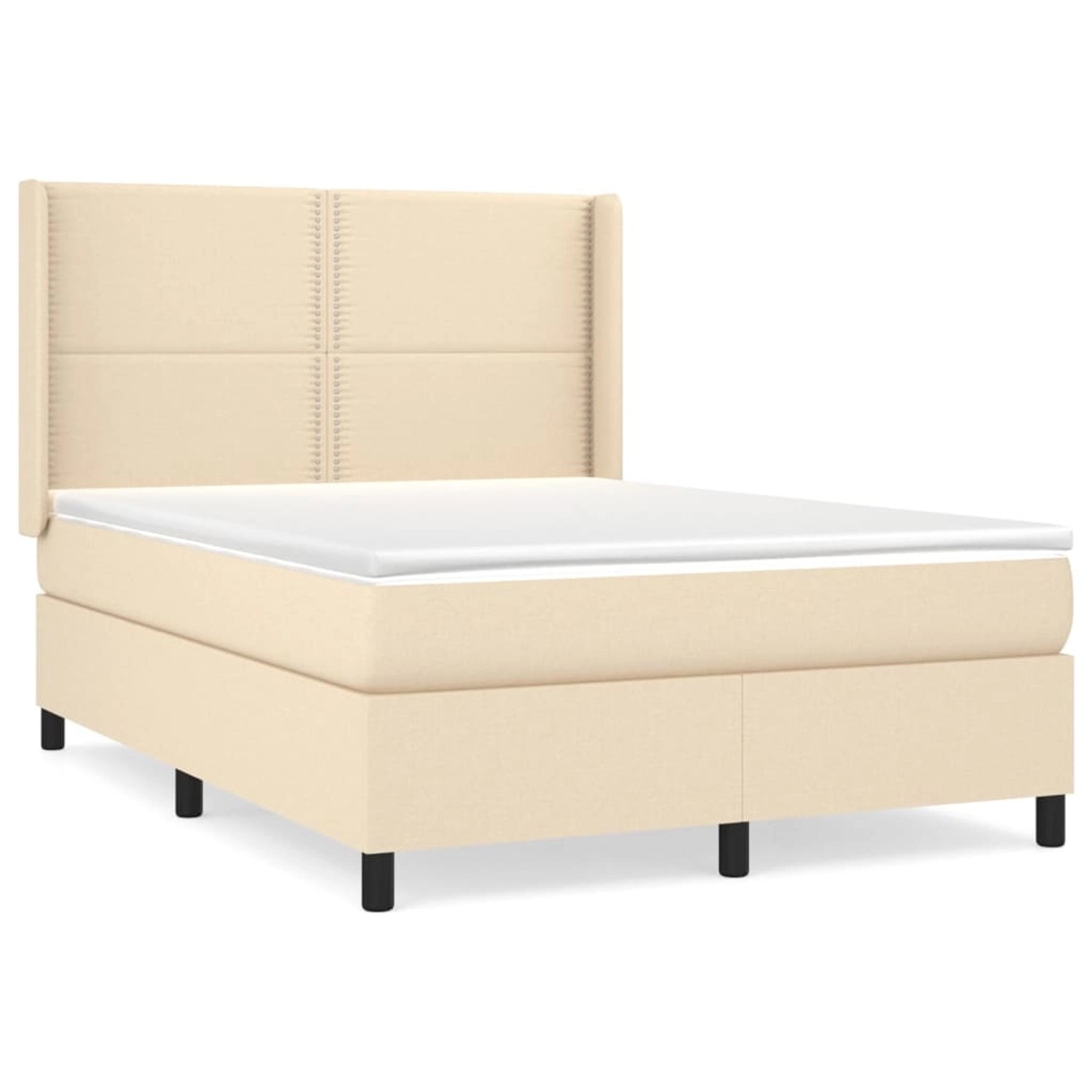 vidaXL Boxspringbett mit Matratze Creme 140x200 cm Stoff1350245 vidaXL Boxspringbett mit Matratze Creme 140x200 cm Stoff1350245 von VIDAXL