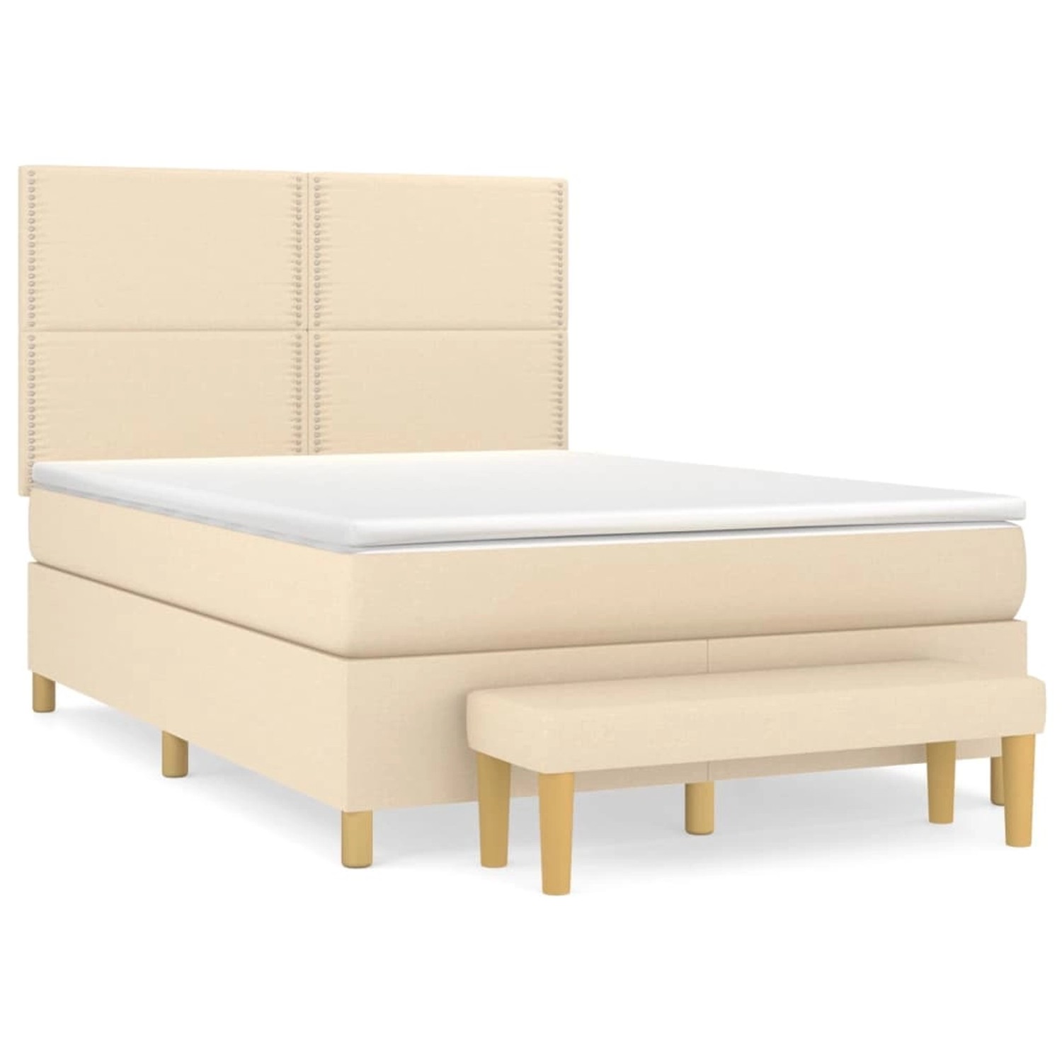 vidaXL Boxspringbett mit Matratze Creme 140x200 cm Stoff1358320 vidaXL Boxspringbett mit Matratze Creme 140x200 cm Stoff1358320 von VIDAXL