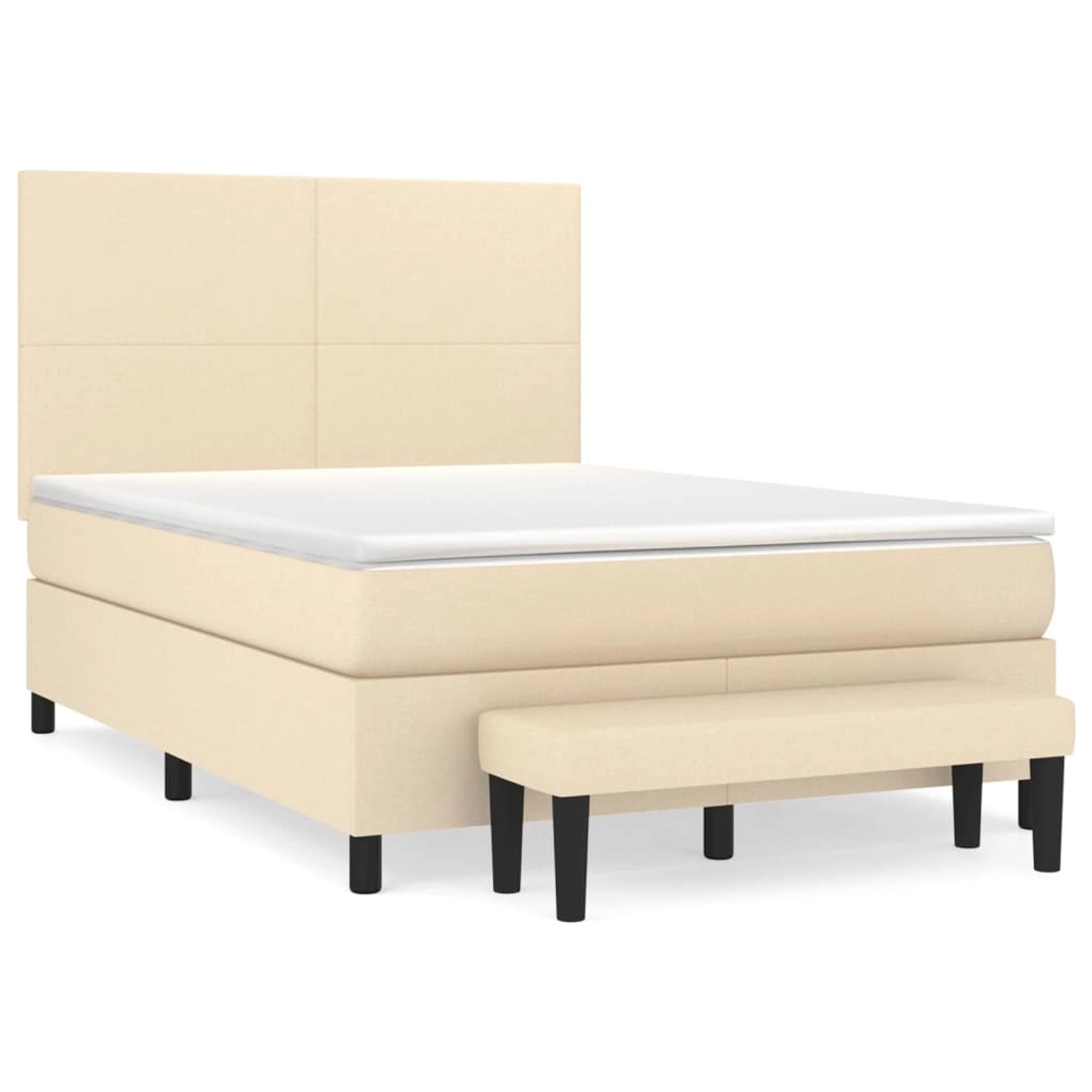 vidaXL Boxspringbett mit Matratze Creme 140x200 cm Stoff1358375 vidaXL Boxspringbett mit Matratze Creme 140x200 cm Stoff1358375 von VIDAXL