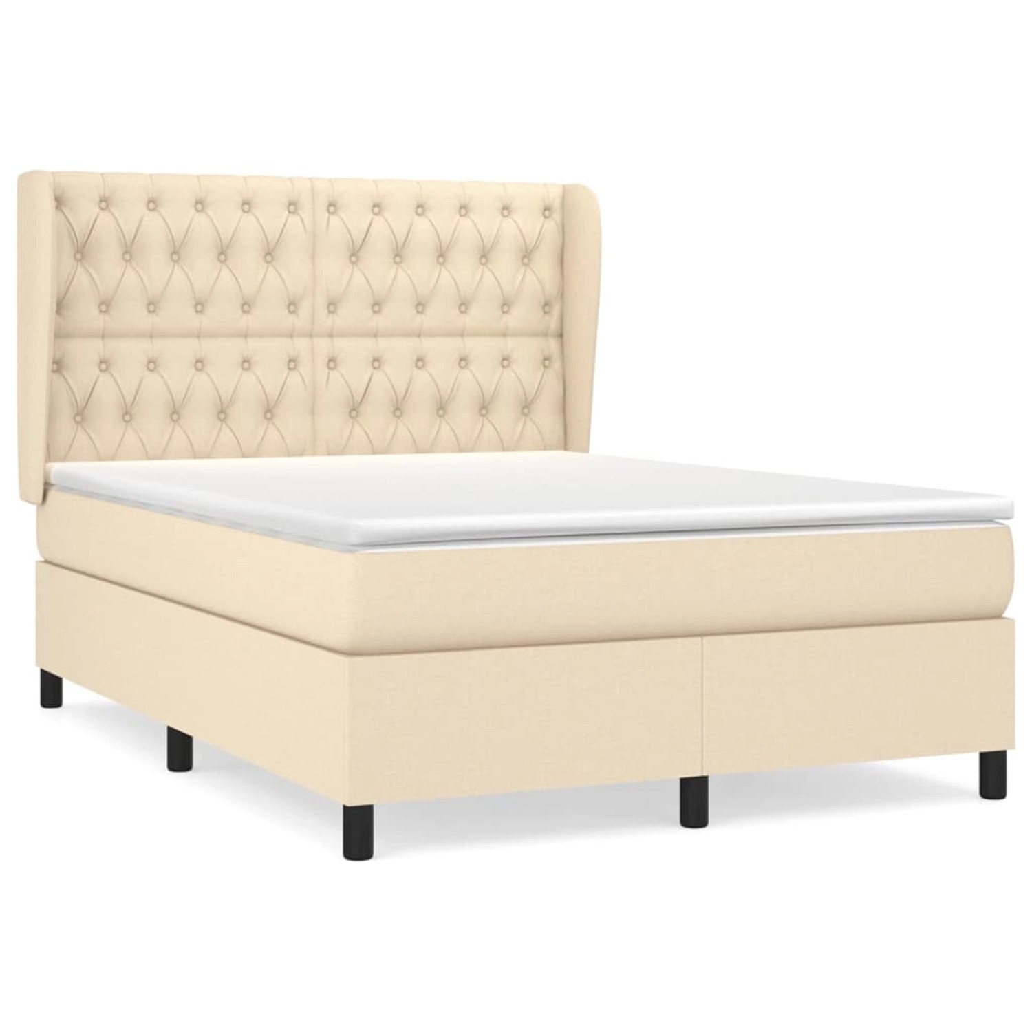 vidaXL Boxspringbett mit Matratze Creme 140x200 cm Stoff1376538 vidaXL Boxspringbett mit Matratze Creme 140x200 cm Stoff1376538 von VIDAXL