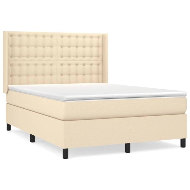 vidaXL Boxspringbett mit Matratze Creme 140x200 cm Stoff1380128 vidaXL Boxspringbett mit Matratze Creme 140x200 cm Stoff1380128 von VIDAXL