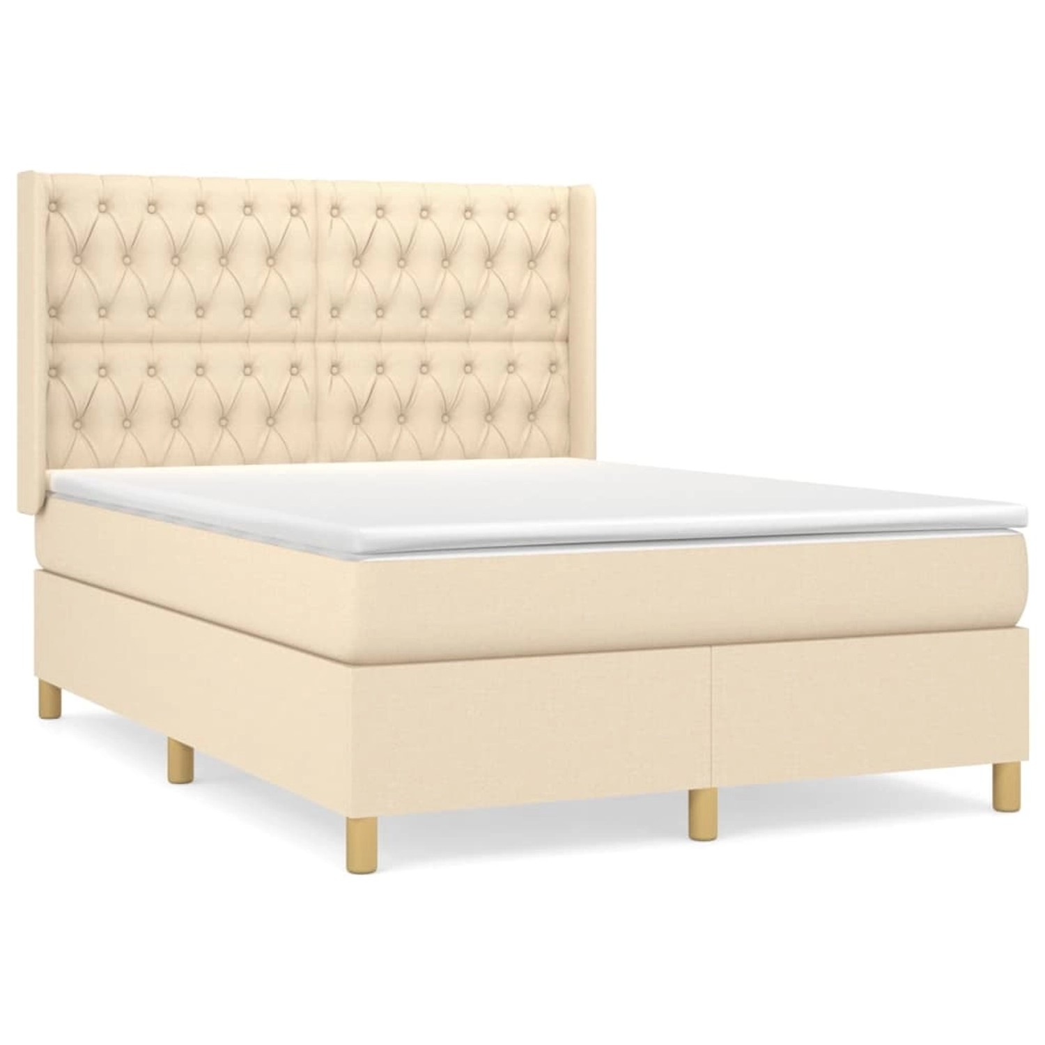 vidaXL Boxspringbett mit Matratze Creme 140x200 cm Stoff1396445 vidaXL Boxspringbett mit Matratze Creme 140x200 cm Stoff1396445 von VIDAXL