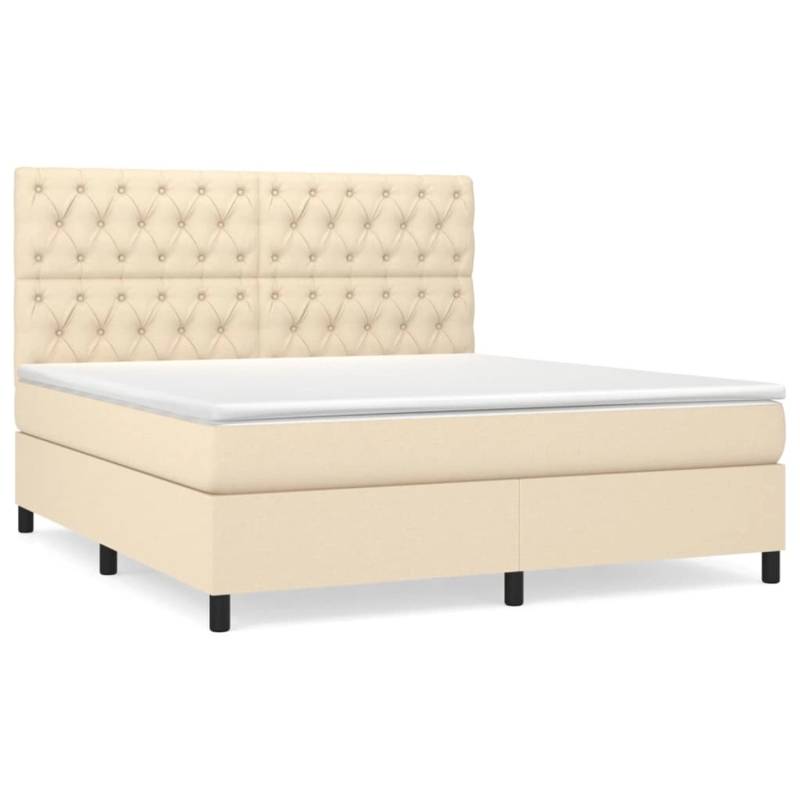 vidaXL Boxspringbett mit Matratze Creme 160x200 cm Stoff 3142030 vidaXL Boxspringbett mit Matratze Creme 160x200 cm Stoff 3142030 von VIDAXL