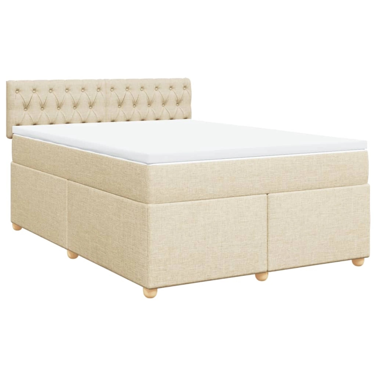 vidaXL Boxspringbett mit Matratze Creme 160x200 cm Stoff 3286743 vidaXL Boxspringbett mit Matratze Creme 160x200 cm Stoff 3286743 von VIDAXL