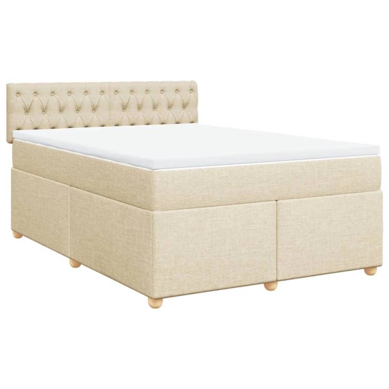 vidaXL Boxspringbett mit Matratze Creme 160x200 cm Stoff 3286743 vidaXL Boxspringbett mit Matratze Creme 160x200 cm Stoff 3286743 von VIDAXL