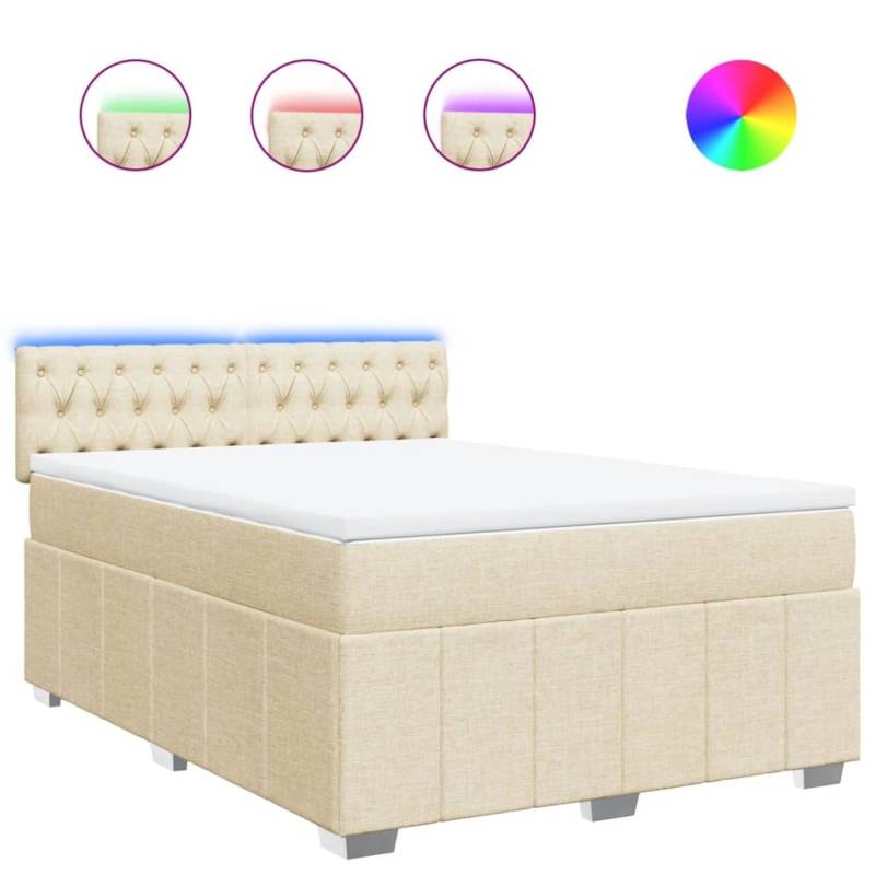 vidaXL Boxspringbett mit Matratze Creme 160x200 cm Stoff 3289431 vidaXL Boxspringbett mit Matratze Creme 160x200 cm Stoff 3289431 von VIDAXL