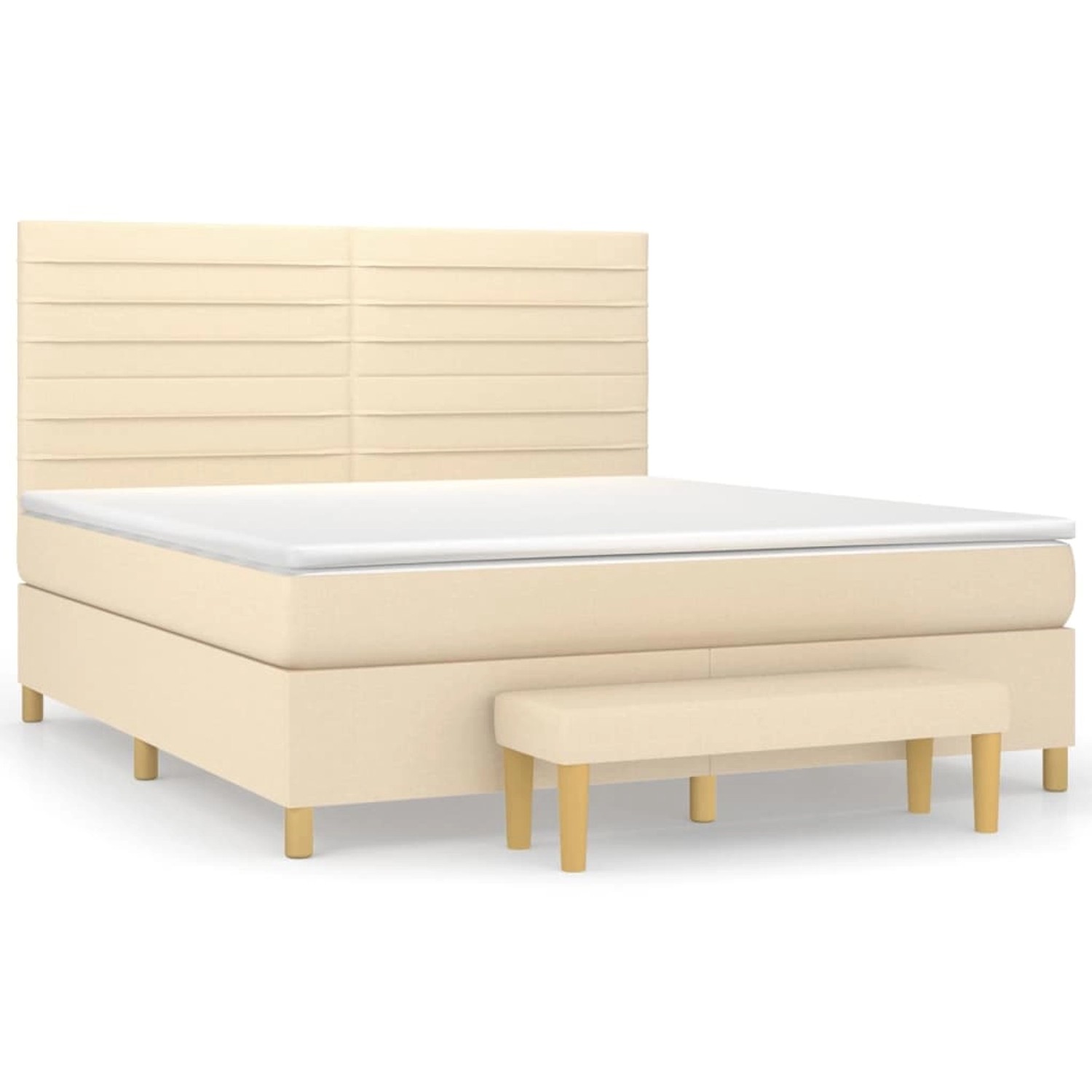 vidaXL Boxspringbett mit Matratze Creme 160x200 cm Stoff1358356 vidaXL Boxspringbett mit Matratze Creme 160x200 cm Stoff1358356 von VIDAXL