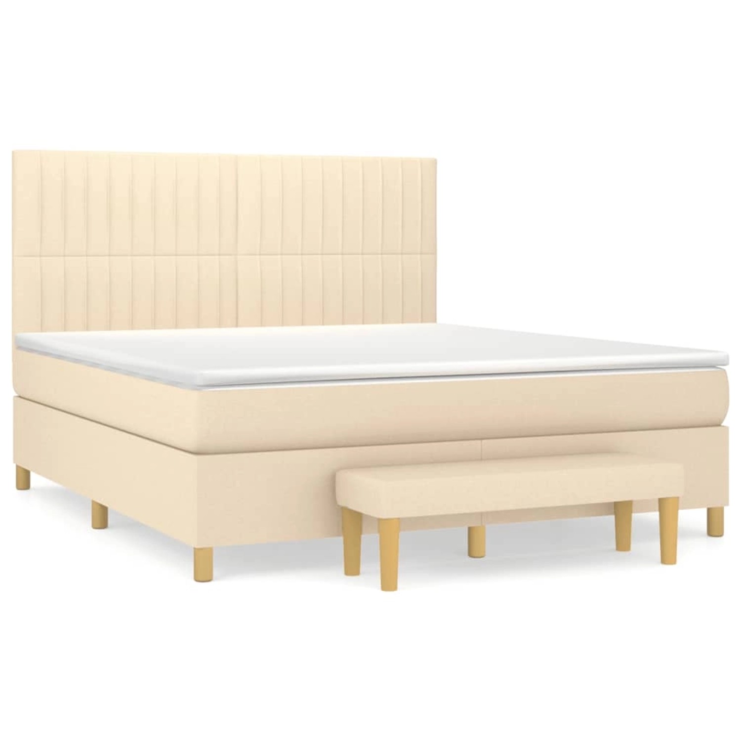 vidaXL Boxspringbett mit Matratze Creme 160x200 cm Stoff1358419 vidaXL Boxspringbett mit Matratze Creme 160x200 cm Stoff1358419 von VIDAXL