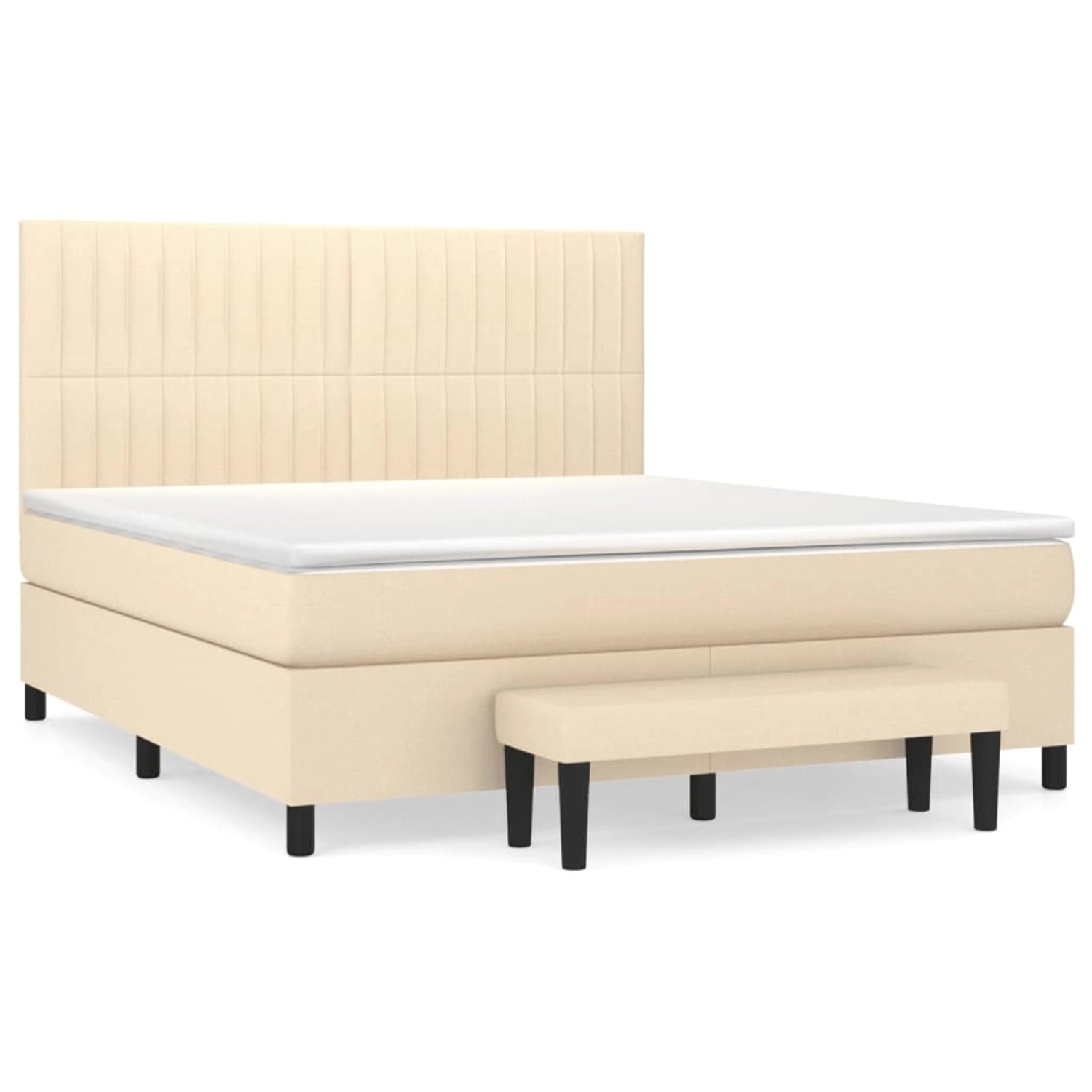 vidaXL Boxspringbett mit Matratze Creme 160x200 cm Stoff1358454 vidaXL Boxspringbett mit Matratze Creme 160x200 cm Stoff1358454 von VIDAXL