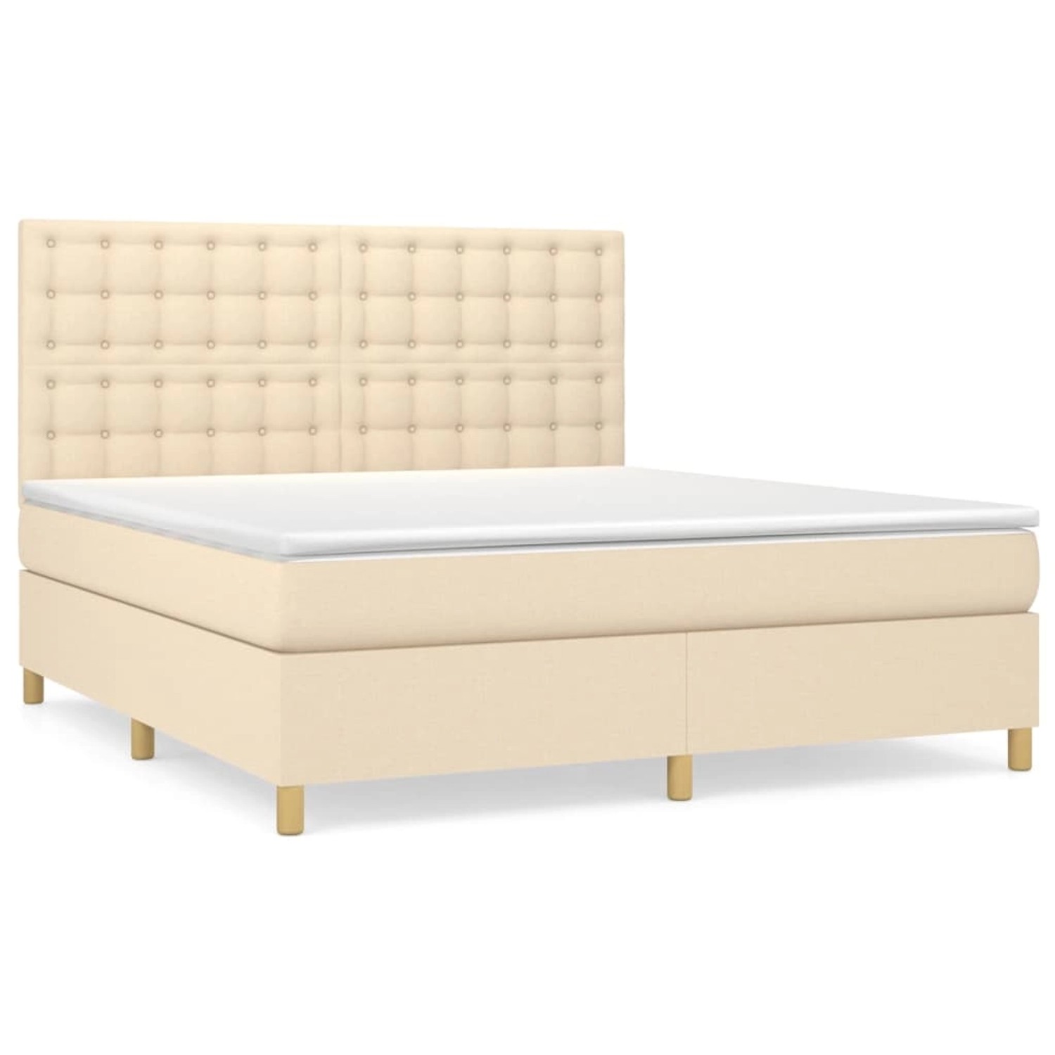 vidaXL Boxspringbett mit Matratze Creme 160x200 cm Stoff1359139 vidaXL Boxspringbett mit Matratze Creme 160x200 cm Stoff1359139 von VIDAXL