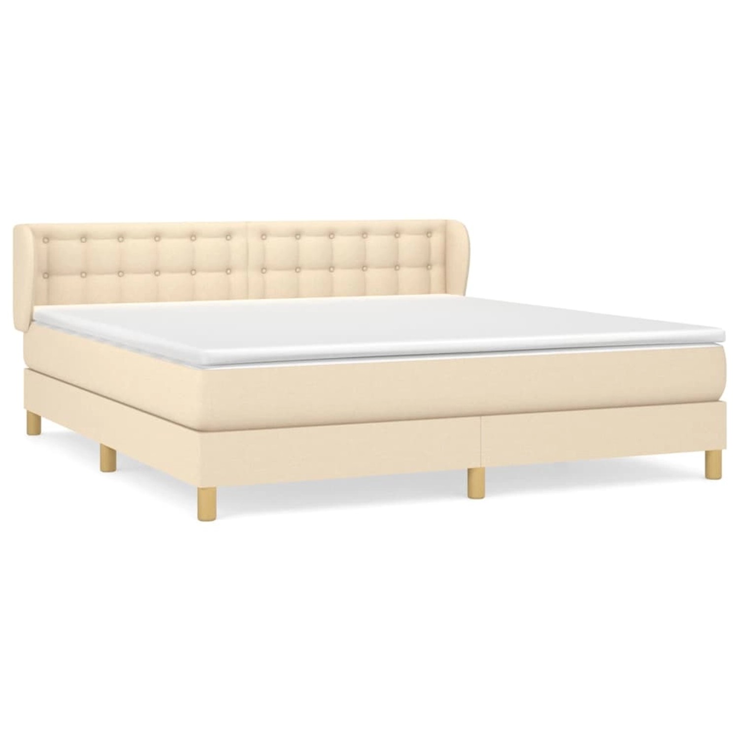 vidaXL Boxspringbett mit Matratze Creme 160x200 cm Stoff1377888 vidaXL Boxspringbett mit Matratze Creme 160x200 cm Stoff1377888 von VIDAXL