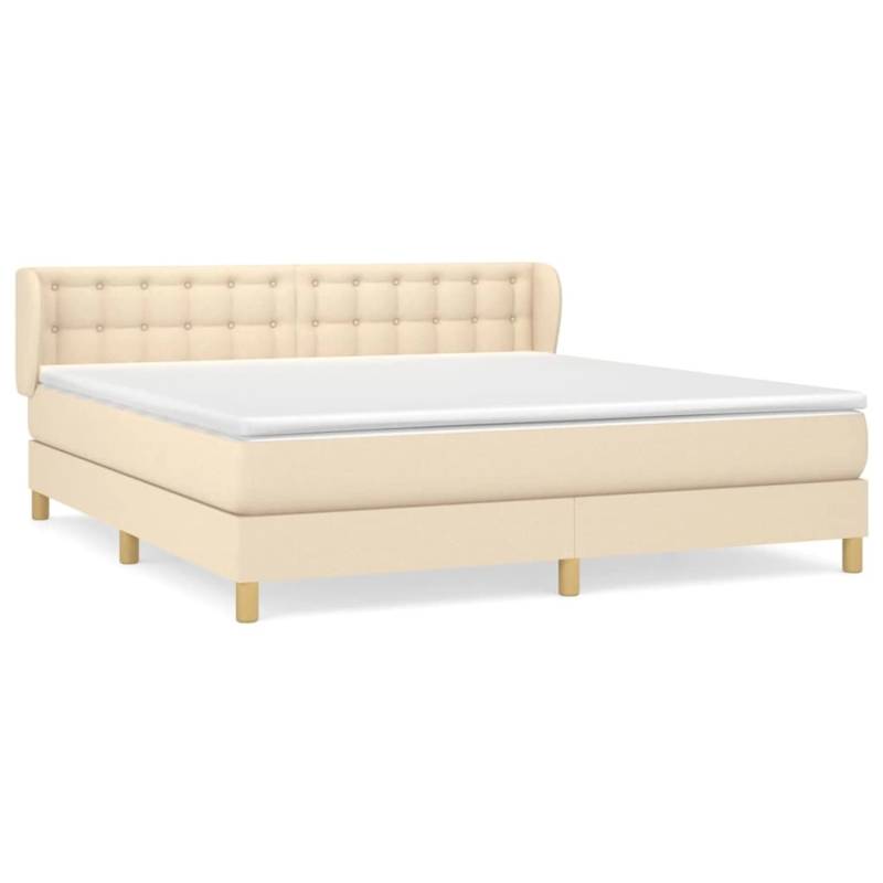 vidaXL Boxspringbett mit Matratze Creme 160x200 cm Stoff1377888 von VIDAXL