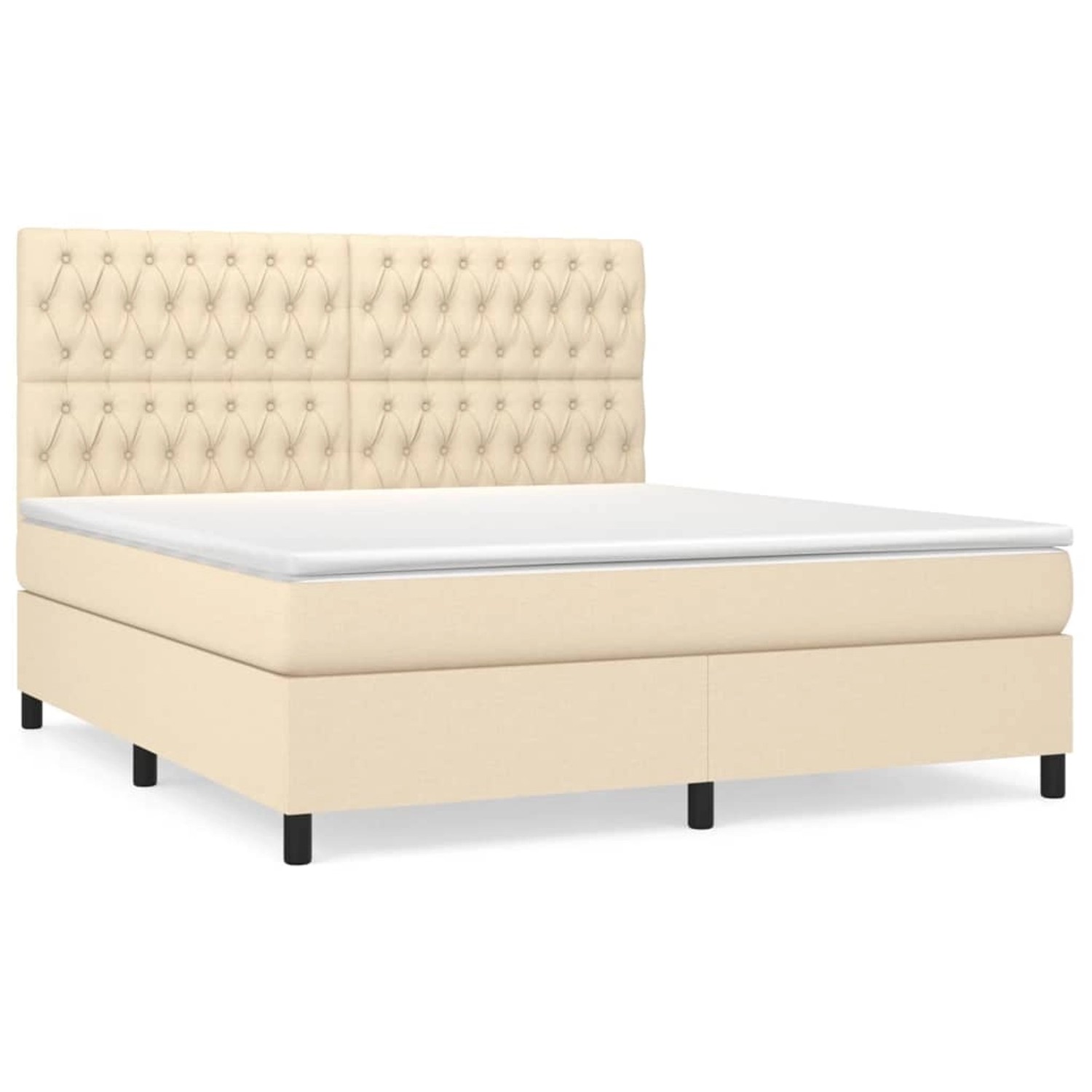 vidaXL Boxspringbett mit Matratze Creme 180x200 cm Stoff1347521 vidaXL Boxspringbett mit Matratze Creme 180x200 cm Stoff1347521 von VIDAXL