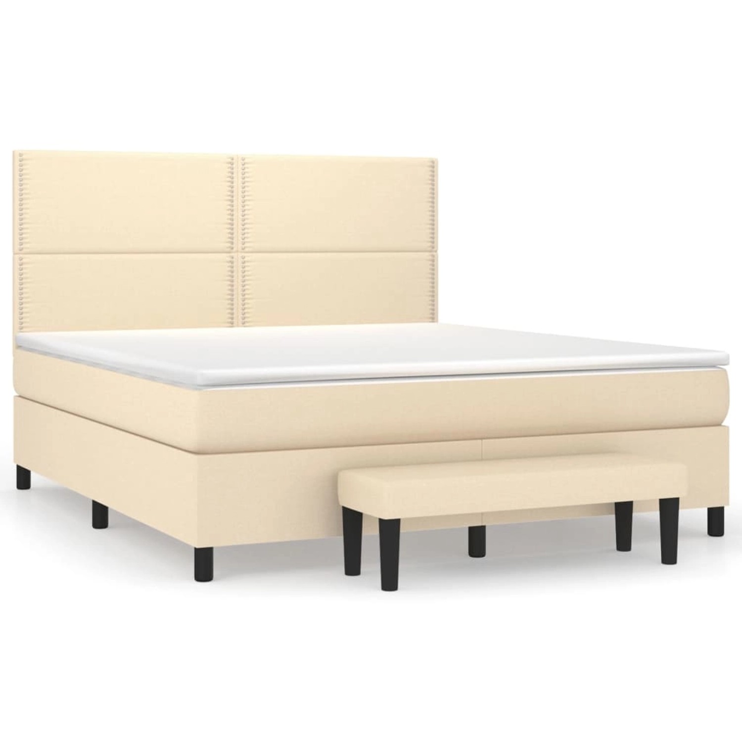 vidaXL Boxspringbett mit Matratze Creme 180x200 cm Stoff1358408 vidaXL Boxspringbett mit Matratze Creme 180x200 cm Stoff1358408 von VIDAXL