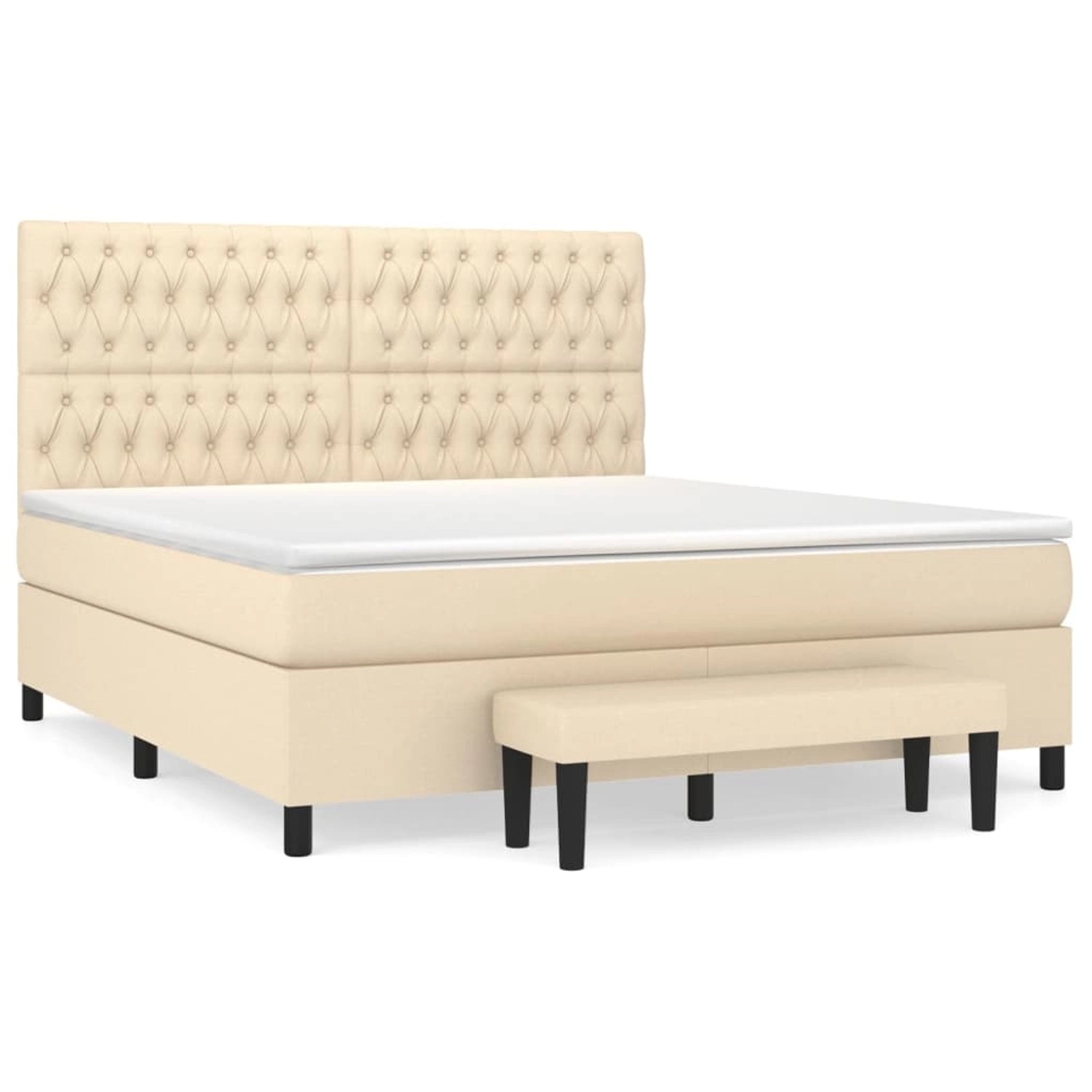vidaXL Boxspringbett mit Matratze Creme 180x200 cm Stoff1358458 vidaXL Boxspringbett mit Matratze Creme 180x200 cm Stoff1358458 von VIDAXL