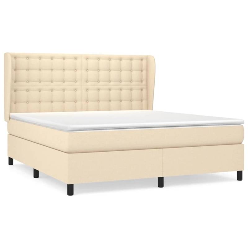 vidaXL Boxspringbett mit Matratze Creme 180x200 cm Stoff1372581 von VIDAXL