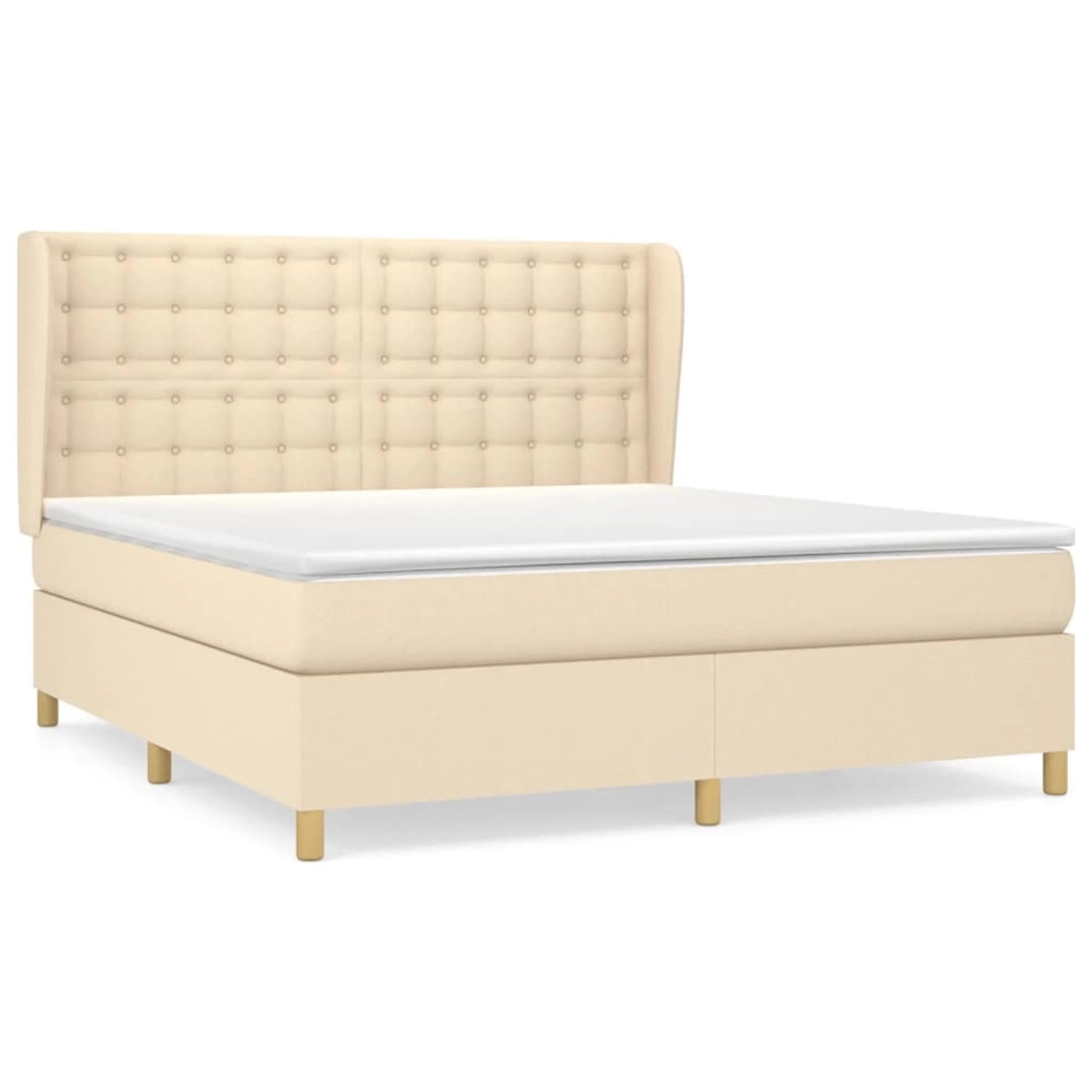 vidaXL Boxspringbett mit Matratze Creme 180x200 cm Stoff1372679 vidaXL Boxspringbett mit Matratze Creme 180x200 cm Stoff1372679 von VIDAXL