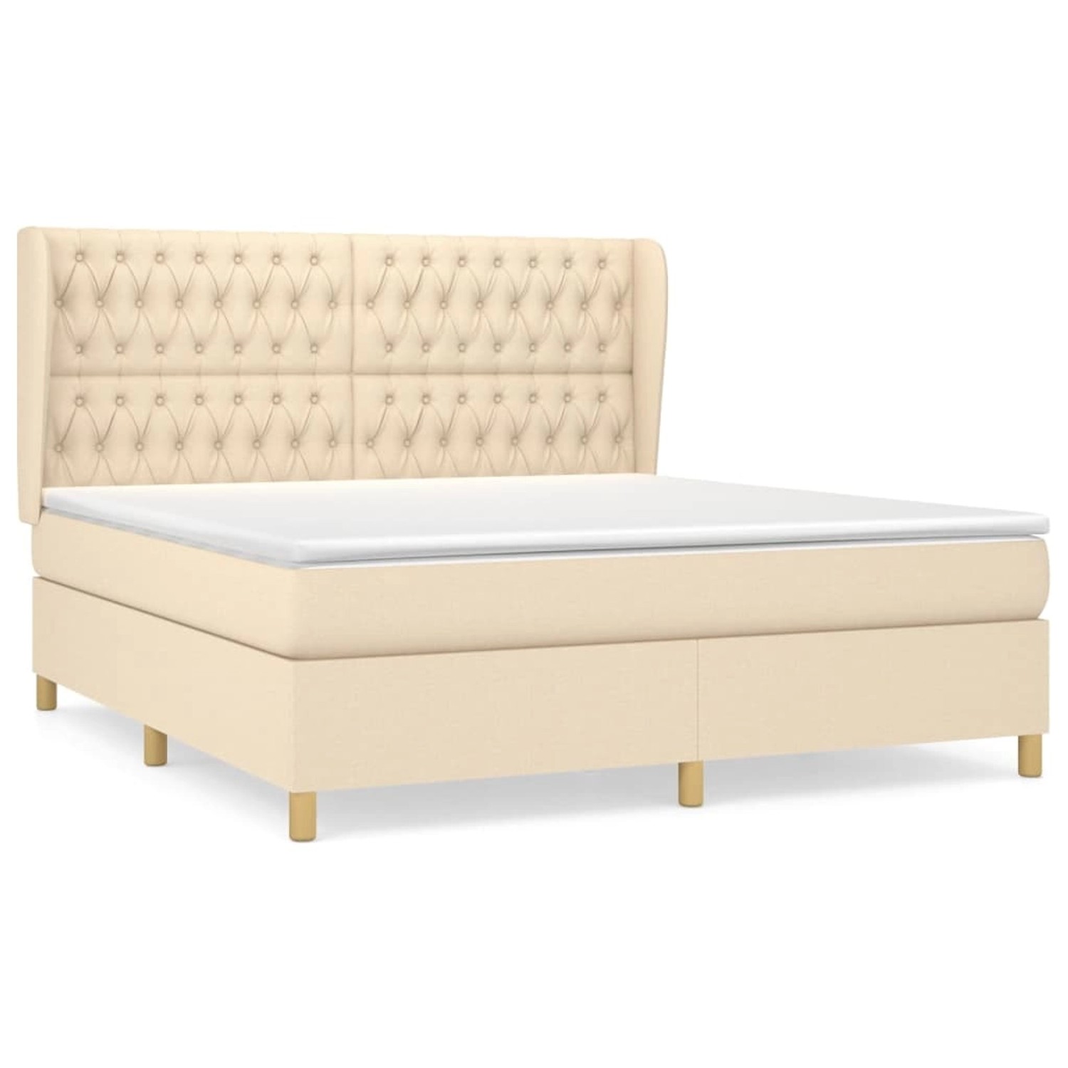 vidaXL Boxspringbett mit Matratze Creme 180x200 cm Stoff1372914 vidaXL Boxspringbett mit Matratze Creme 180x200 cm Stoff1372914 von VIDAXL