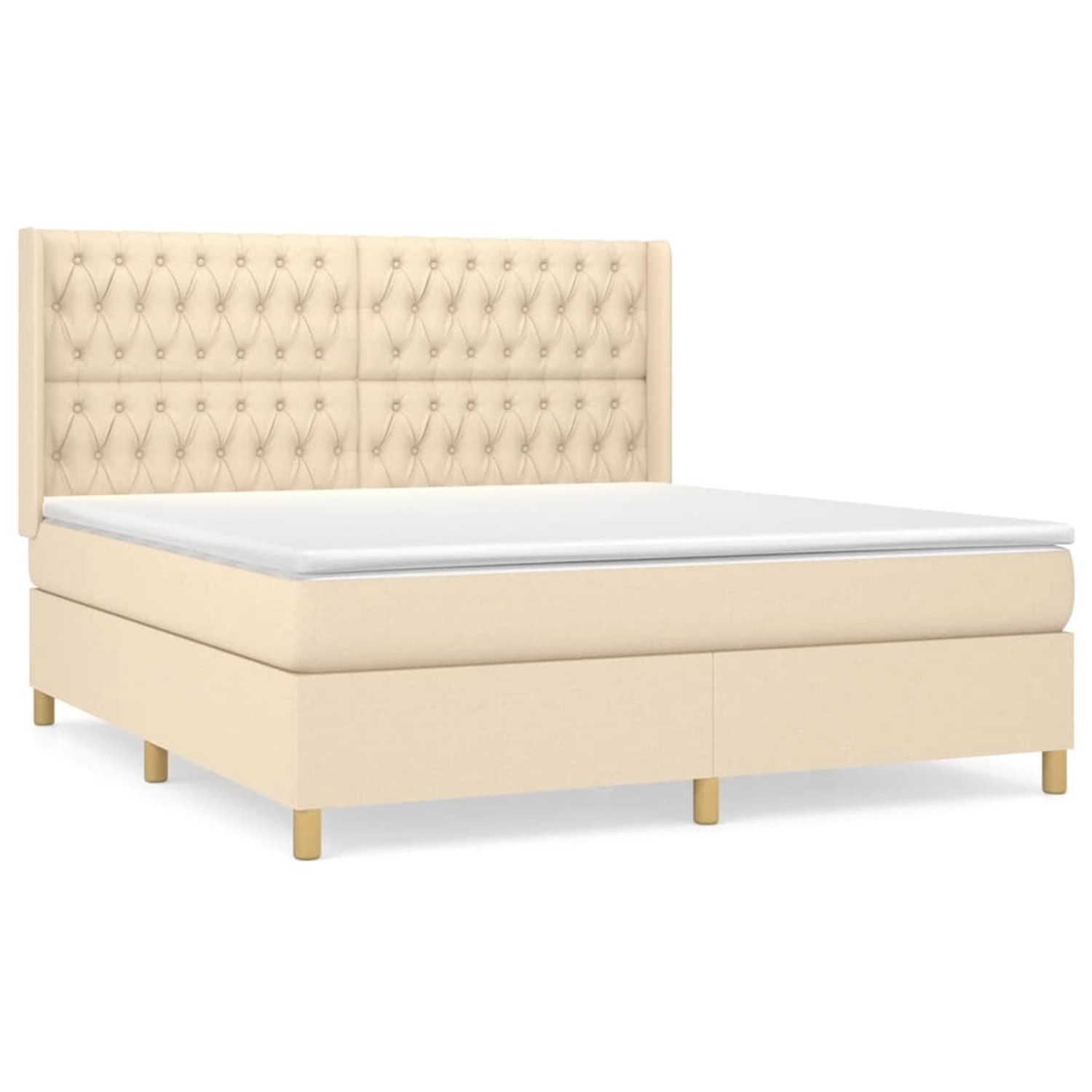 vidaXL Boxspringbett mit Matratze Creme 180x200 cm Stoff1378306 vidaXL Boxspringbett mit Matratze Creme 180x200 cm Stoff1378306 von VIDAXL