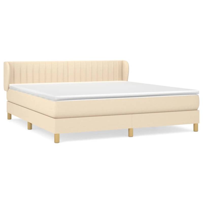 vidaXL Boxspringbett mit Matratze Creme 180x200 cm Stoff1378581 von VIDAXL