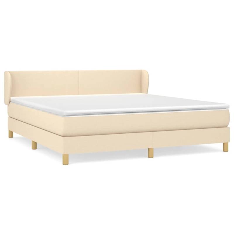 vidaXL Boxspringbett mit Matratze Creme 180x200 cm Stoff1397583 von VIDAXL