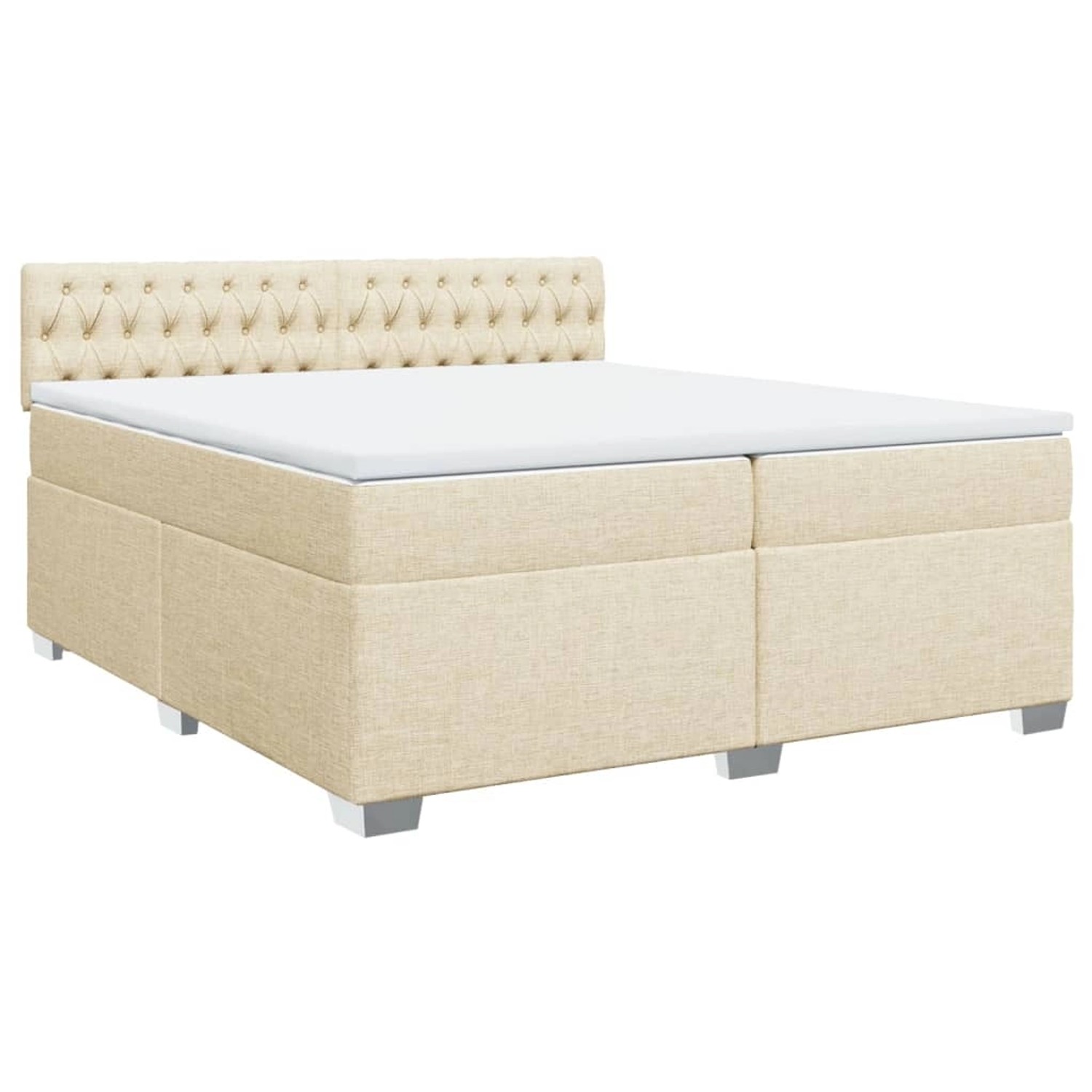 vidaXL Boxspringbett mit Matratze Creme 200x200 cm Stoff 3286007 vidaXL Boxspringbett mit Matratze Creme 200x200 cm Stoff 3286007 von VIDAXL