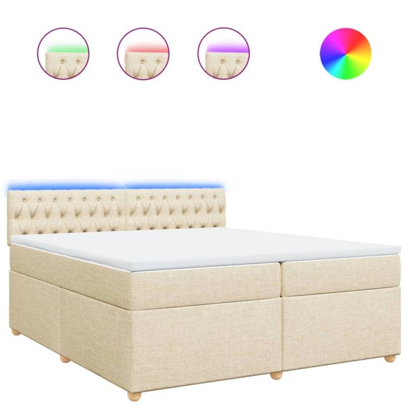 vidaXL Boxspringbett mit Matratze Creme 200x200 cm Stoff 3289099 vidaXL Boxspringbett mit Matratze Creme 200x200 cm Stoff 3289099 von VIDAXL