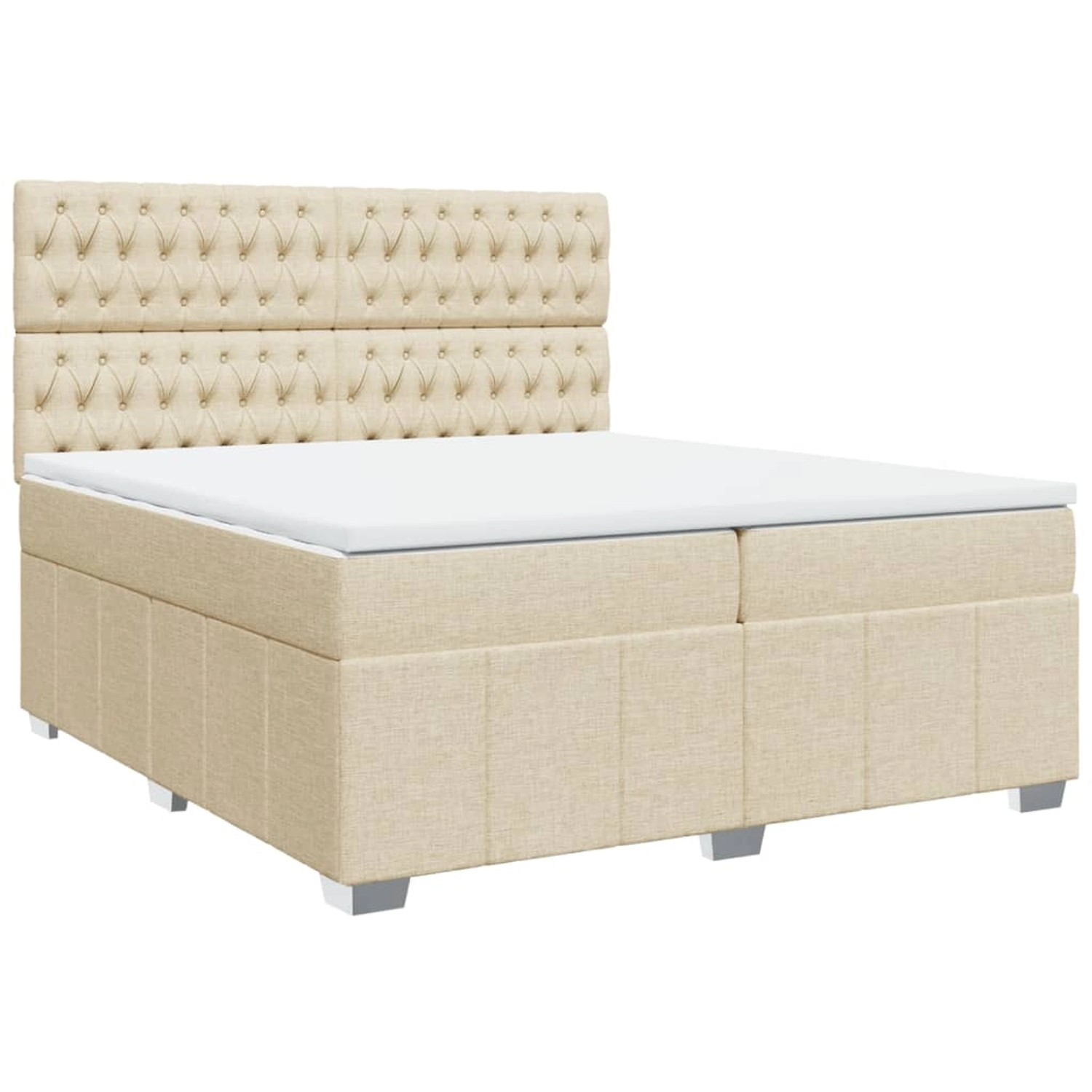vidaXL Boxspringbett mit Matratze Creme 200x200 cm Stoff 3291787 vidaXL Boxspringbett mit Matratze Creme 200x200 cm Stoff 3291787 von VIDAXL