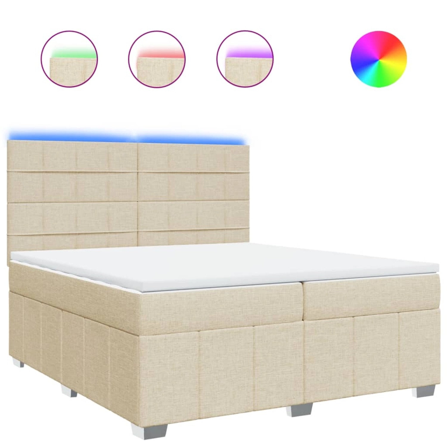 vidaXL Boxspringbett mit Matratze Creme 200x200 cm Stoff 3294080 vidaXL Boxspringbett mit Matratze Creme 200x200 cm Stoff 3294080 von VIDAXL