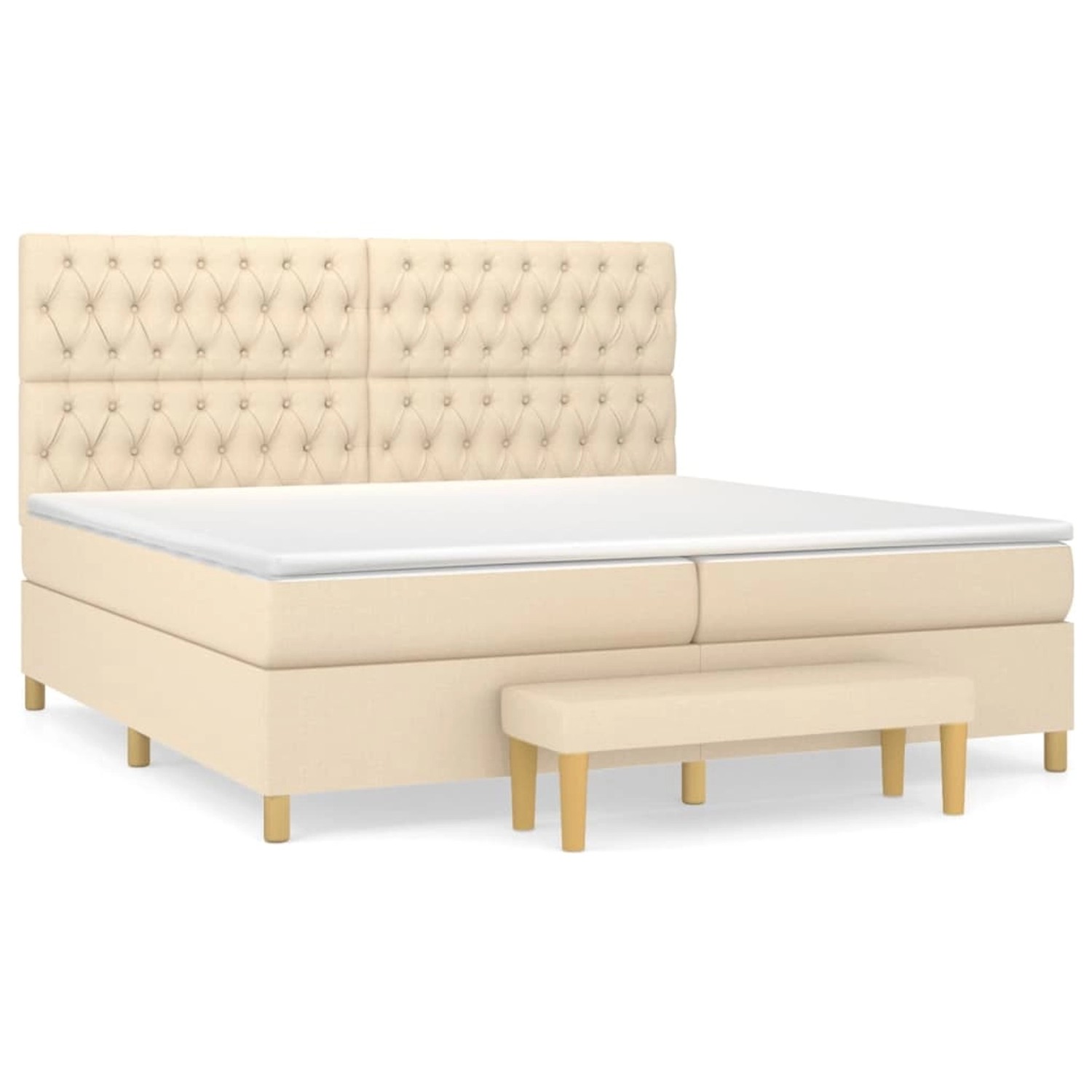 vidaXL Boxspringbett mit Matratze Creme 200x200 cm Stoff1358283 vidaXL Boxspringbett mit Matratze Creme 200x200 cm Stoff1358283 von VIDAXL