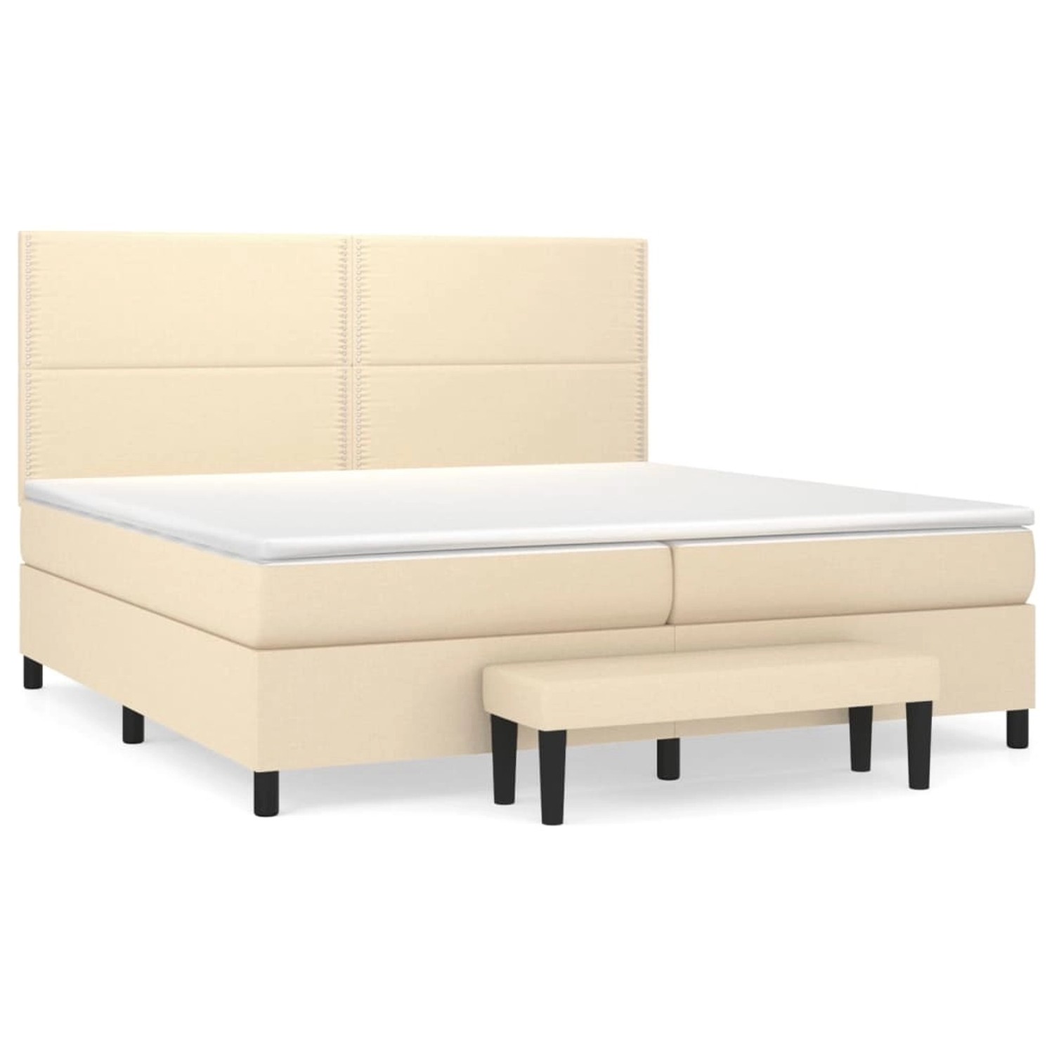 vidaXL Boxspringbett mit Matratze Creme 200x200 cm Stoff1358410 vidaXL Boxspringbett mit Matratze Creme 200x200 cm Stoff1358410 von VIDAXL