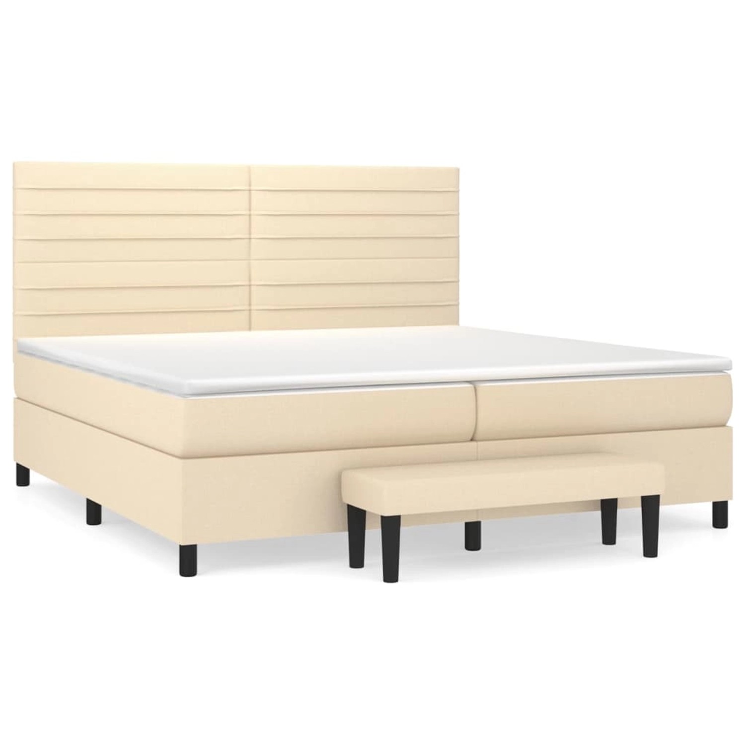 vidaXL Boxspringbett mit Matratze Creme 200x200 cm Stoff1358602 vidaXL Boxspringbett mit Matratze Creme 200x200 cm Stoff1358602 von VIDAXL