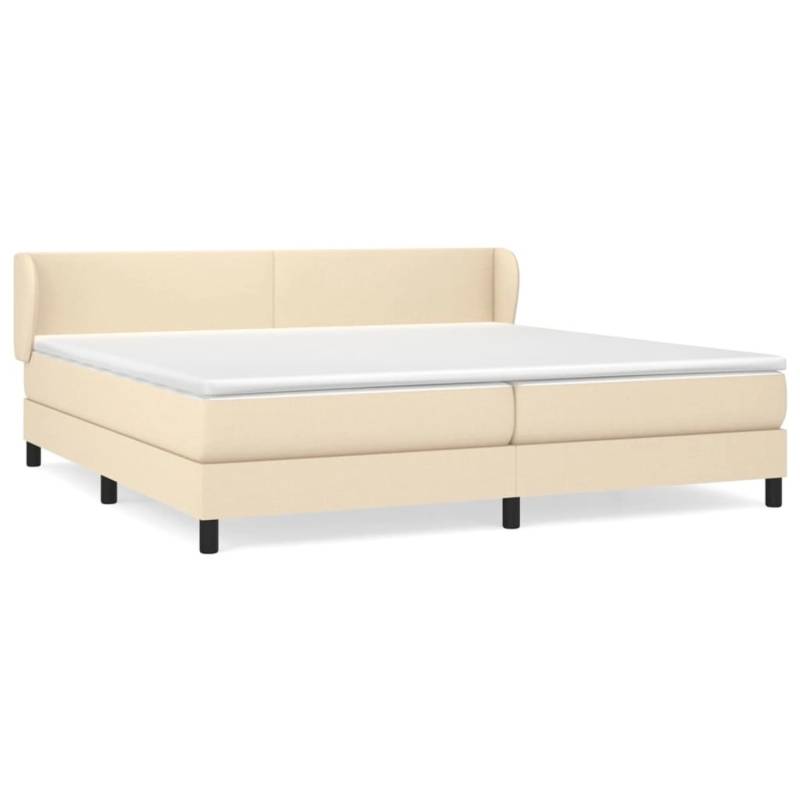 vidaXL Boxspringbett mit Matratze Creme 200x200 cm Stoff1371912 von VIDAXL